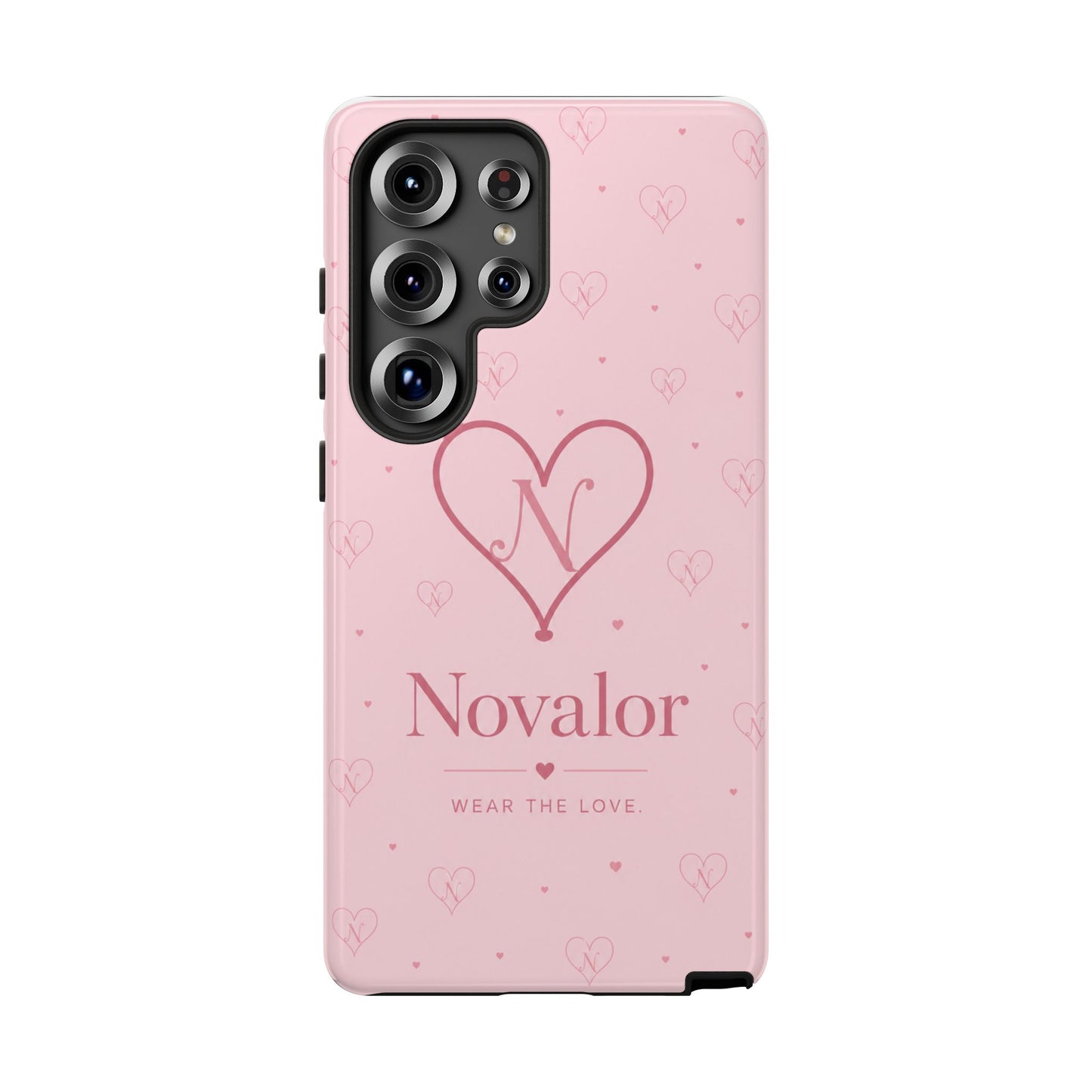 Novalor Heart Logo Tough Phone Case — Pink Protective iPhone Cover, "Wear The Love"