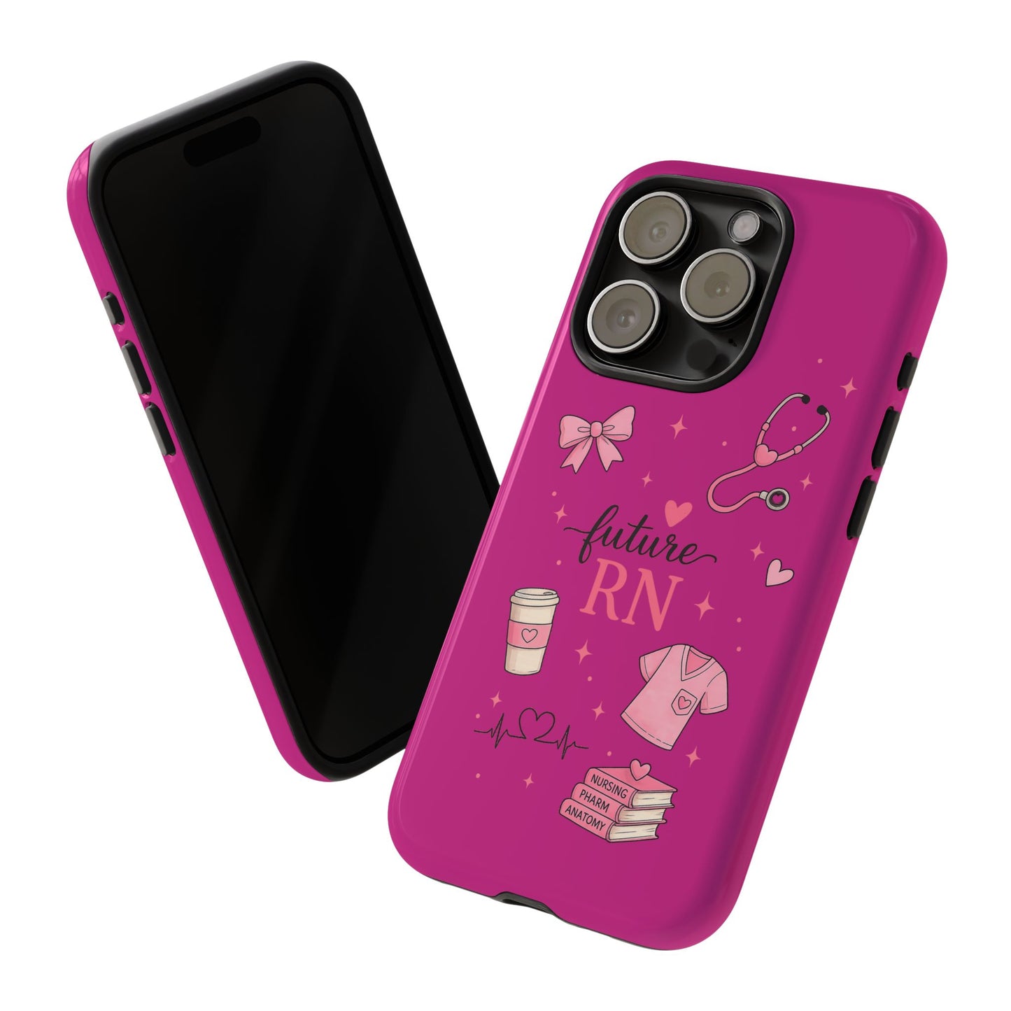 Future RN design Phone Case | Nursing stethoscope scrub coffee illustrations