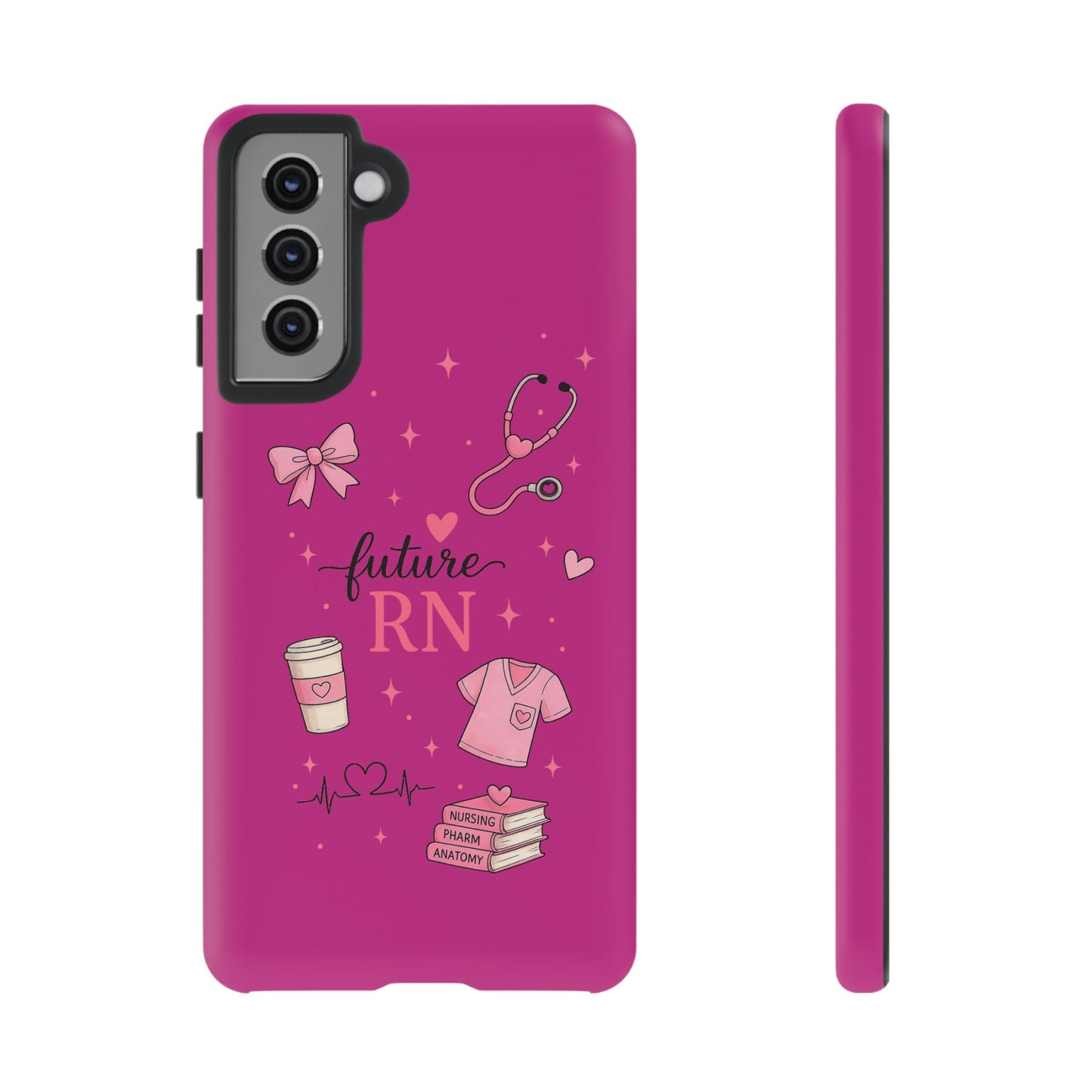Future RN design Phone Case | Nursing stethoscope scrub coffee illustrations