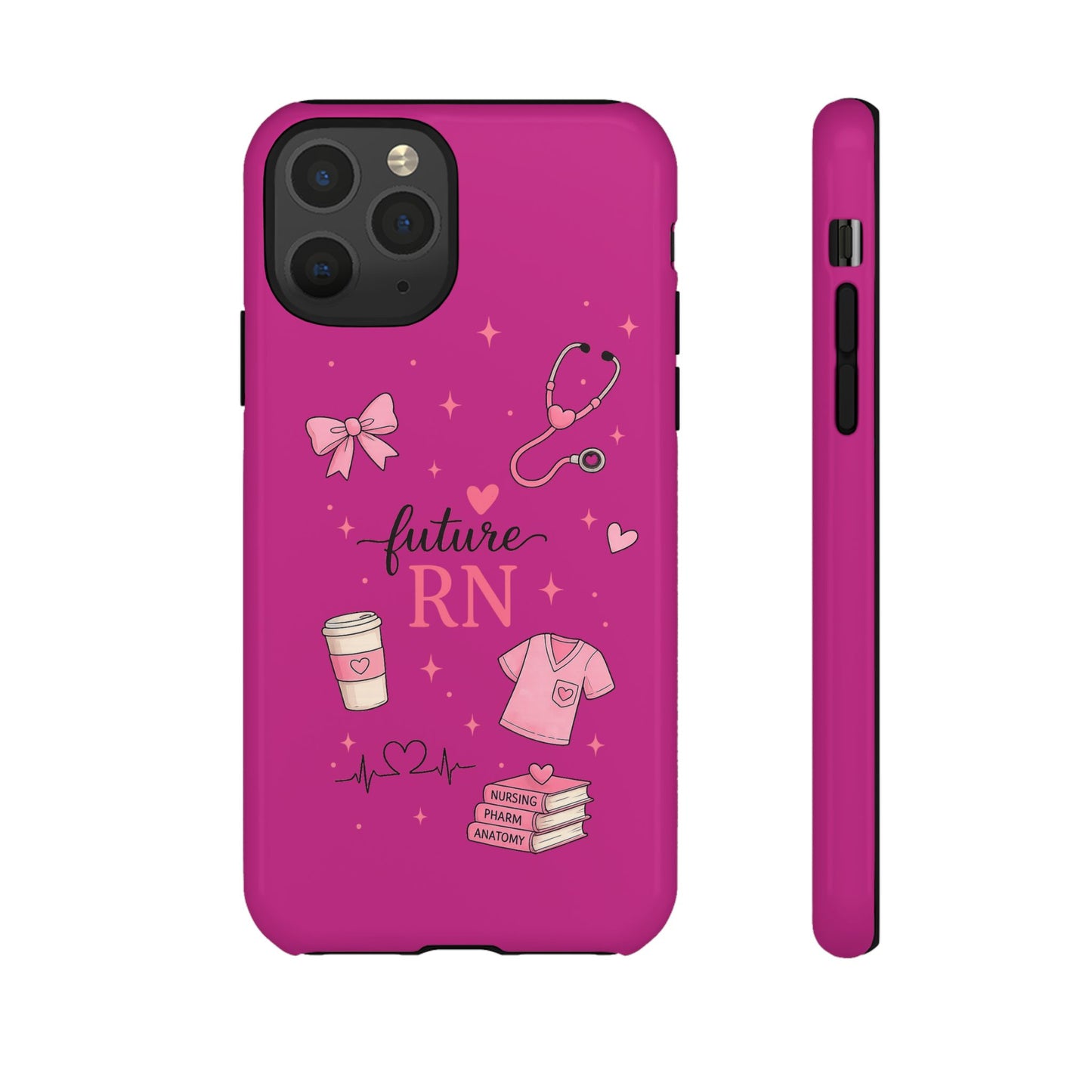 Future RN design Phone Case | Nursing stethoscope scrub coffee illustrations
