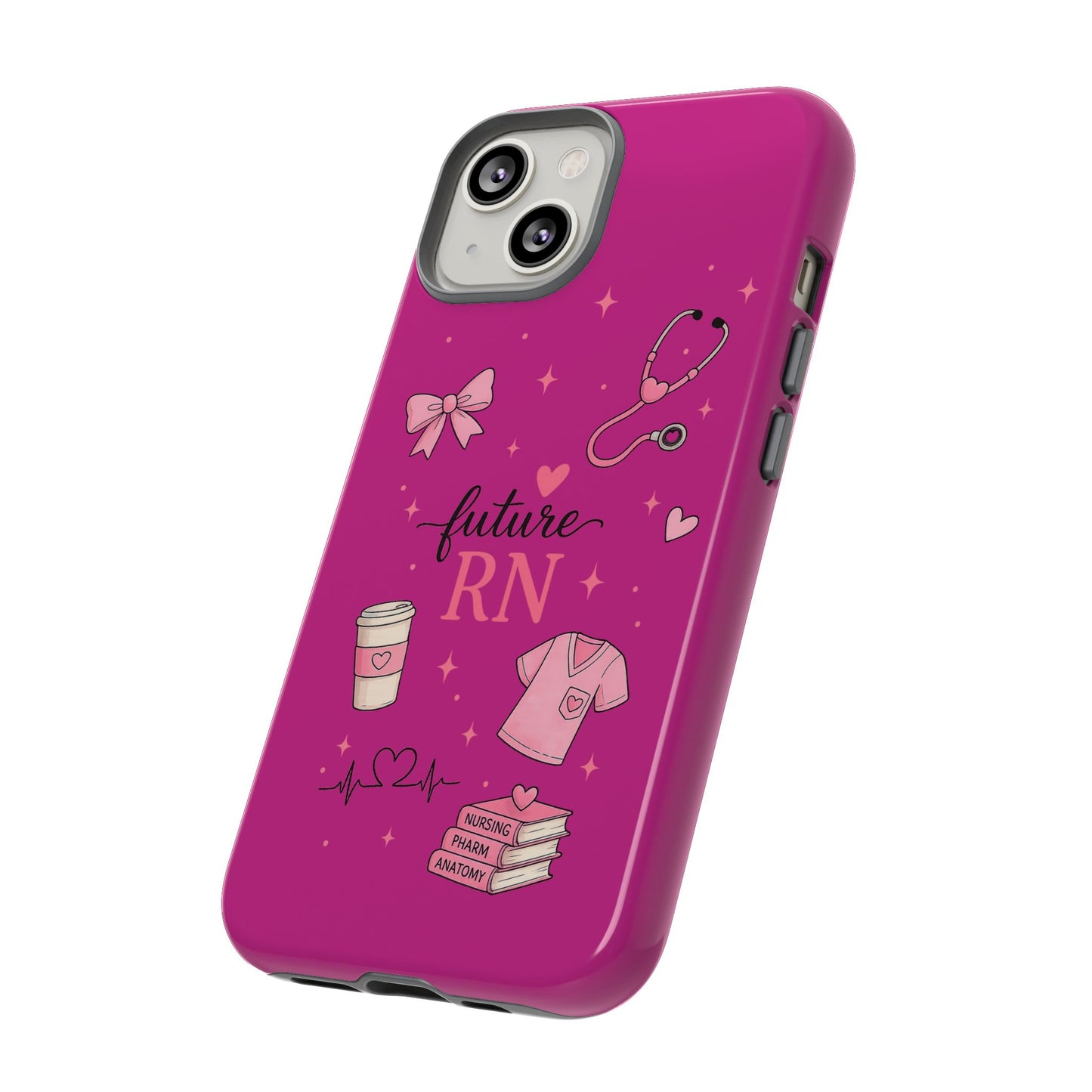 Future RN design Phone Case | Nursing stethoscope scrub coffee illustrations