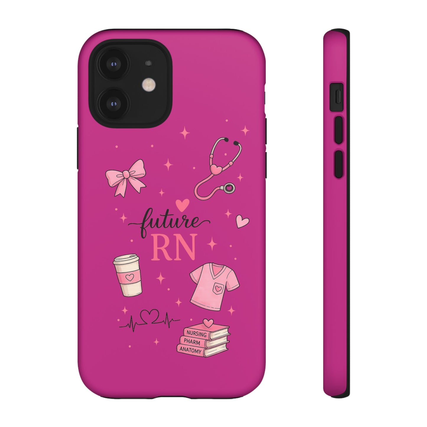 Future RN design Phone Case | Nursing stethoscope scrub coffee illustrations