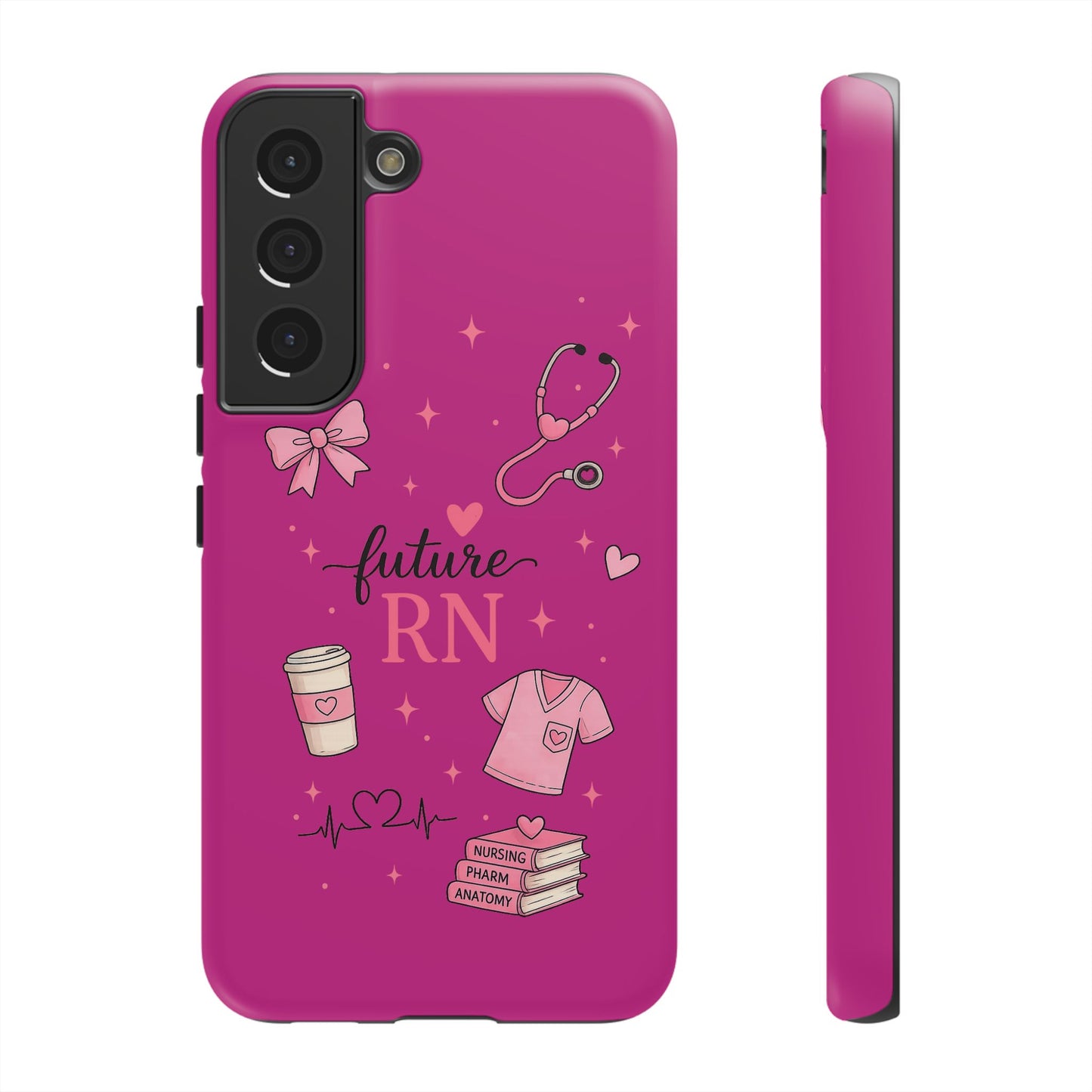 Future RN design Phone Case | Nursing stethoscope scrub coffee illustrations