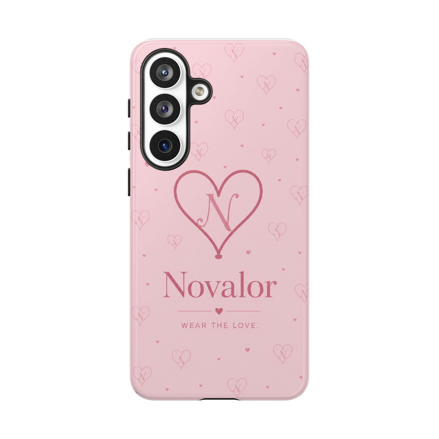 Novalor Heart Logo Tough Phone Case — Pink Protective iPhone Cover, "Wear The Love"