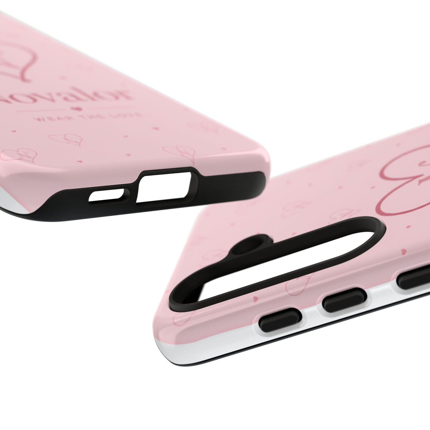 Novalor Heart Logo Tough Phone Case — Pink Protective iPhone Cover, "Wear The Love"