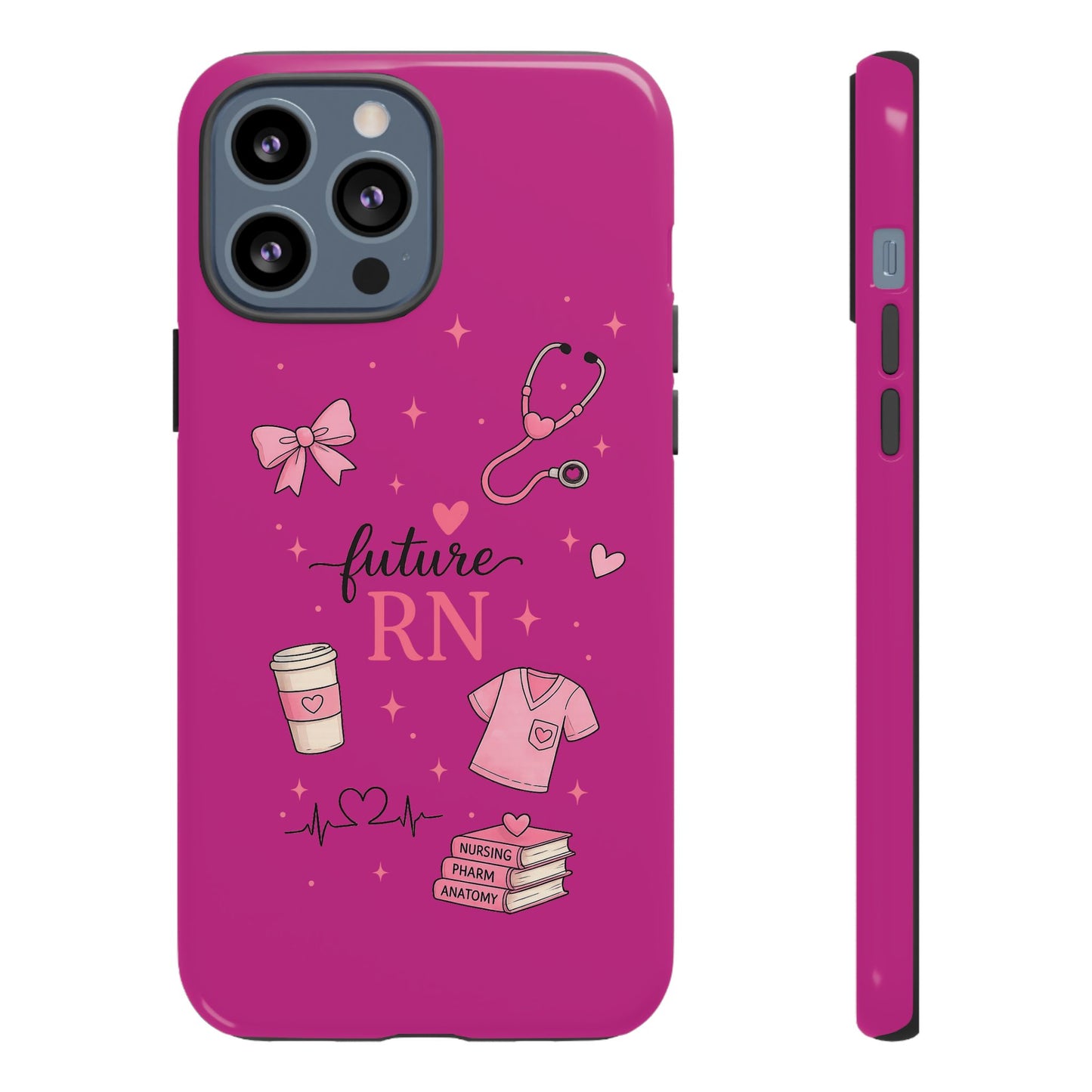 Future RN design Phone Case | Nursing stethoscope scrub coffee illustrations