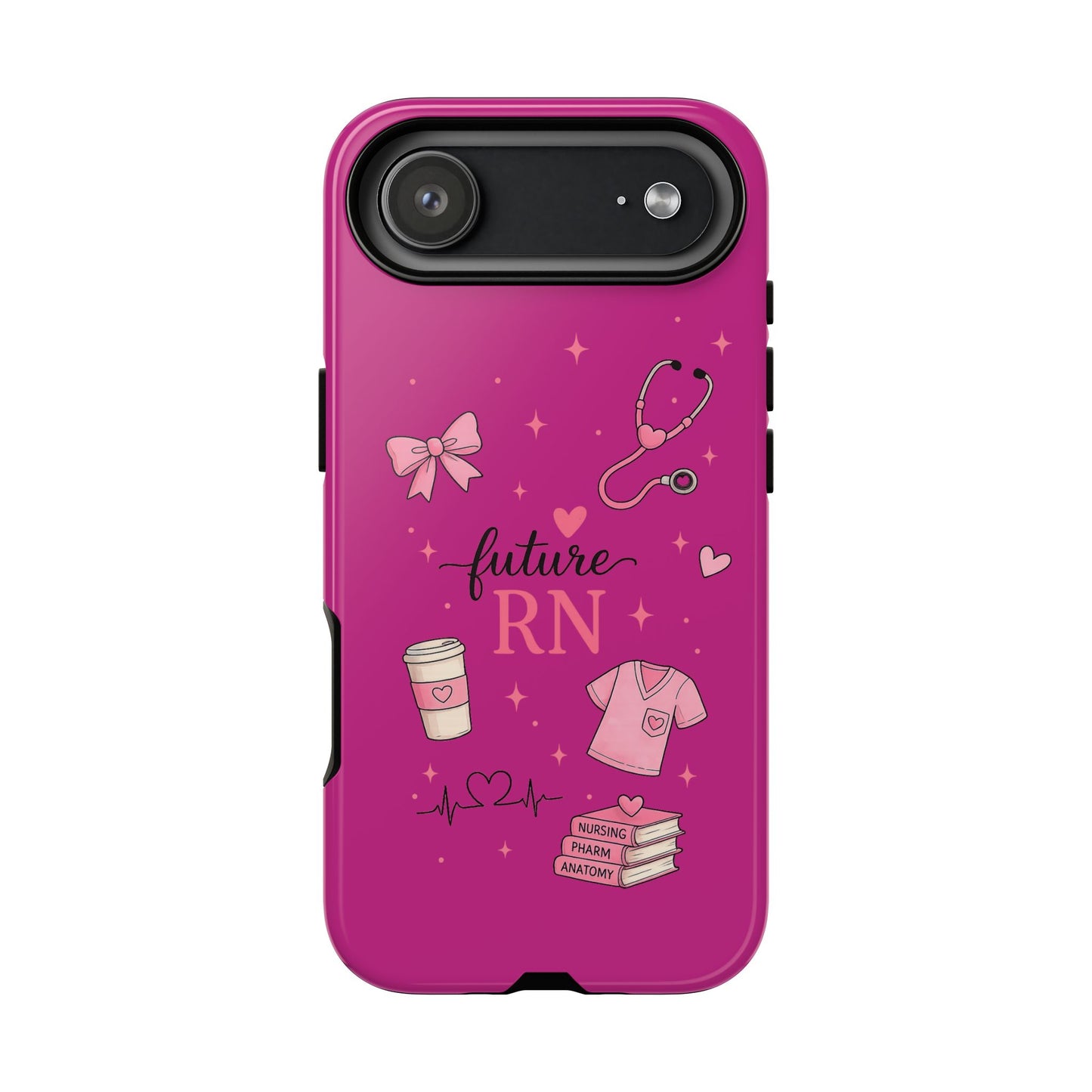 Future RN design Phone Case | Nursing stethoscope scrub coffee illustrations