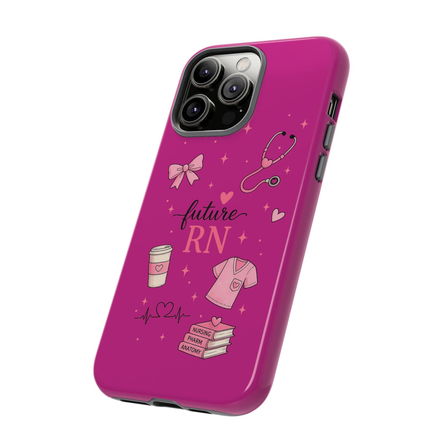 Future RN design Phone Case | Nursing stethoscope scrub coffee illustrations