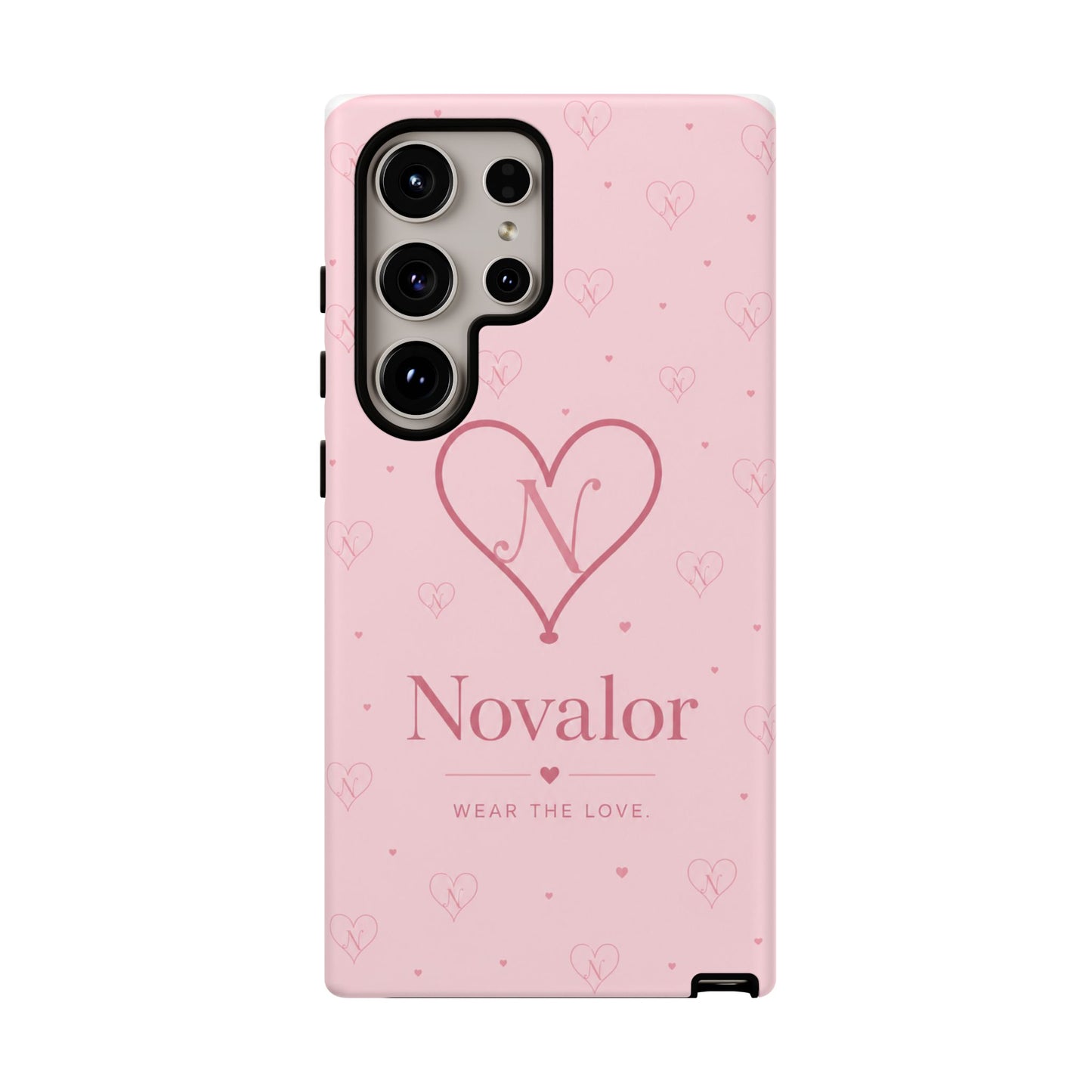 Novalor Heart Logo Tough Phone Case — Pink Protective iPhone Cover, "Wear The Love"