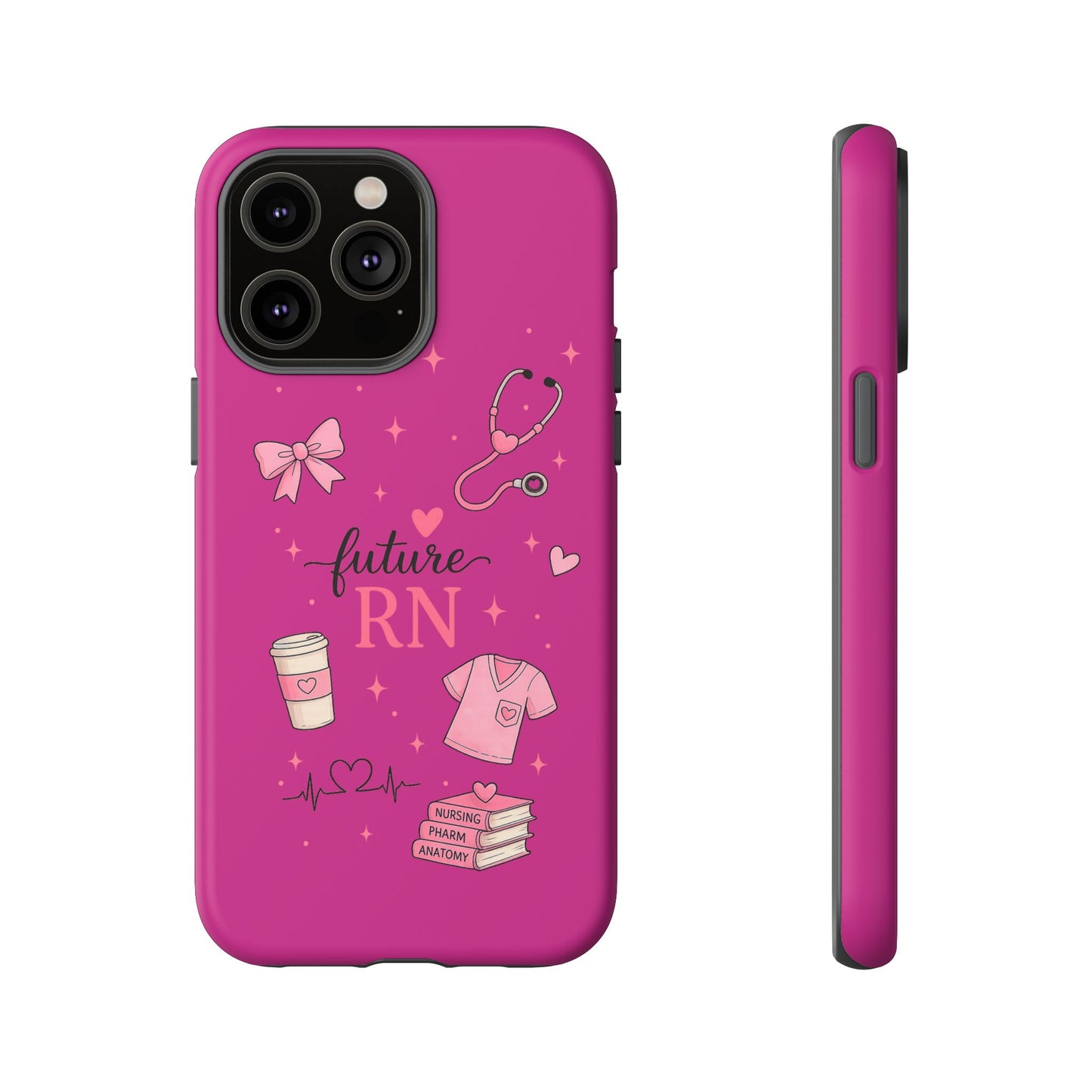Future RN design Phone Case | Nursing stethoscope scrub coffee illustrations