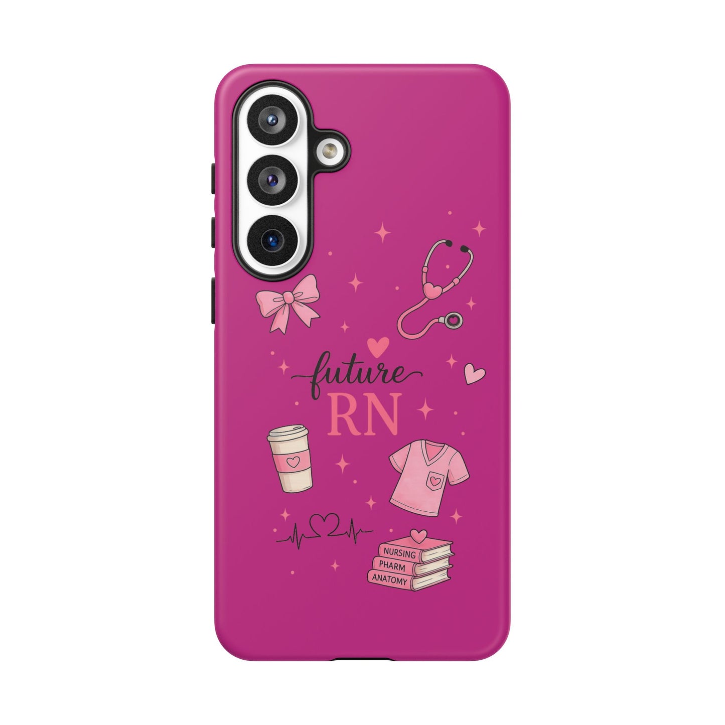 Future RN design Phone Case | Nursing stethoscope scrub coffee illustrations