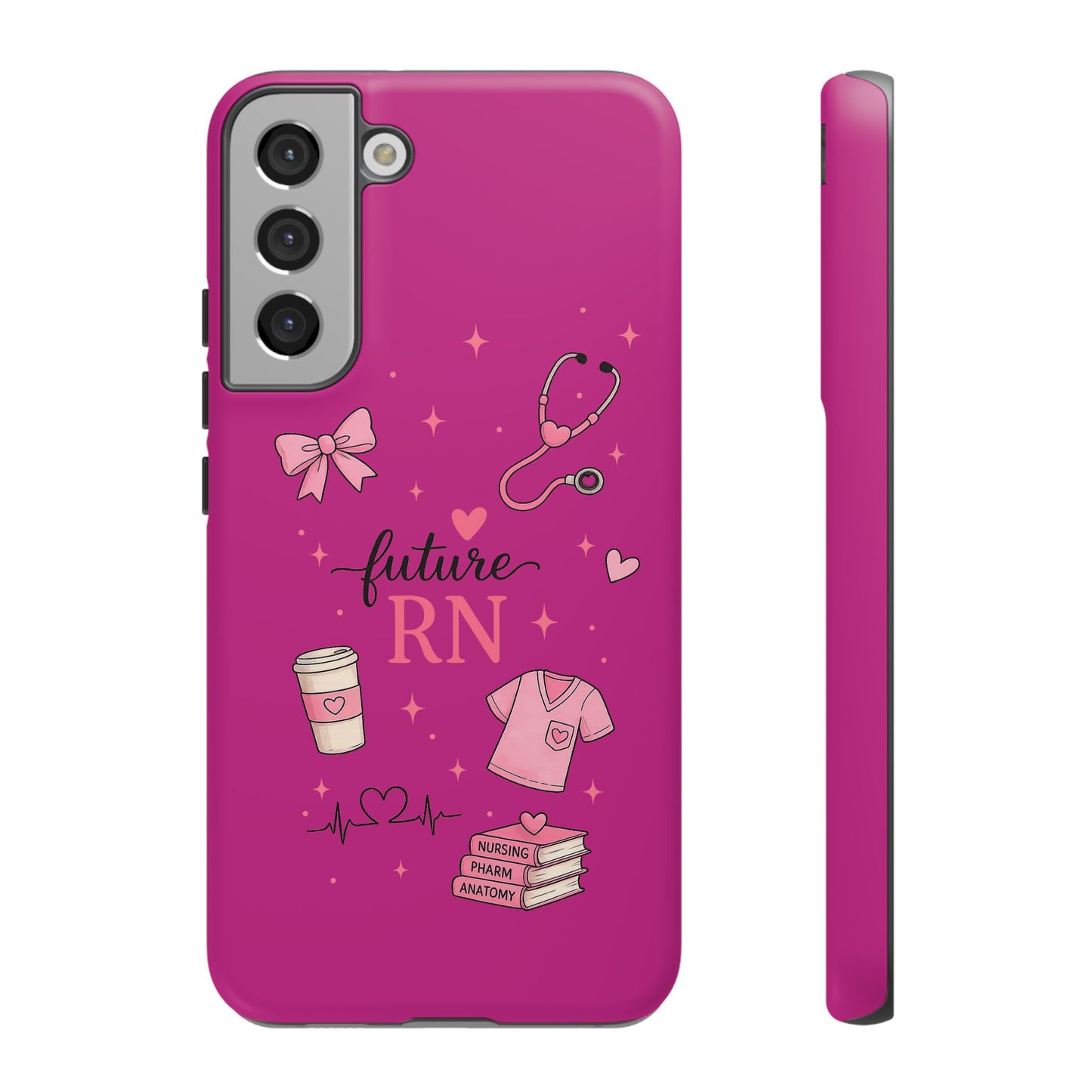 Future RN design Phone Case | Nursing stethoscope scrub coffee illustrations