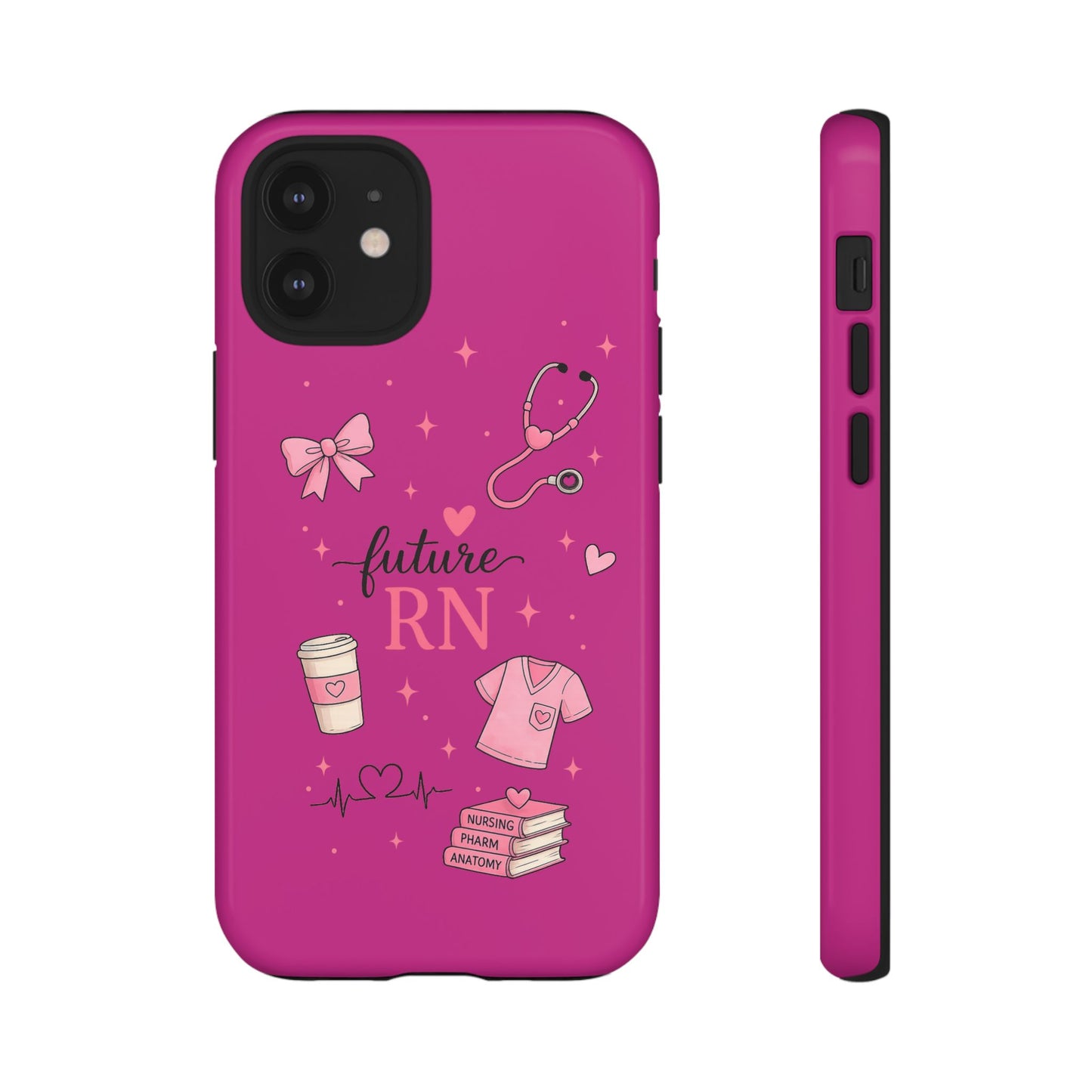 Future RN design Phone Case | Nursing stethoscope scrub coffee illustrations