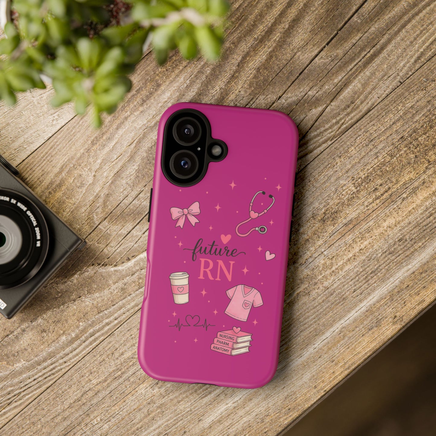 Future RN design Phone Case | Nursing stethoscope scrub coffee illustrations