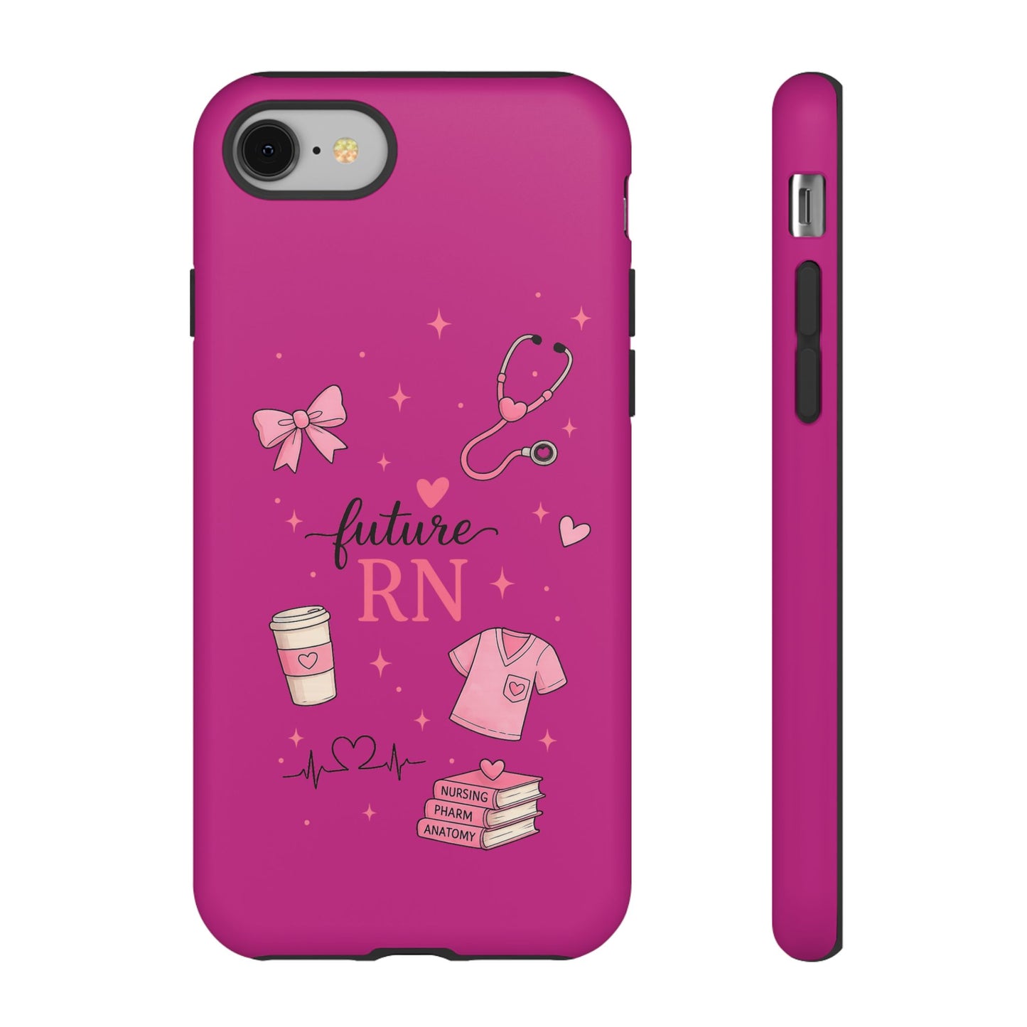 Future RN design Phone Case | Nursing stethoscope scrub coffee illustrations