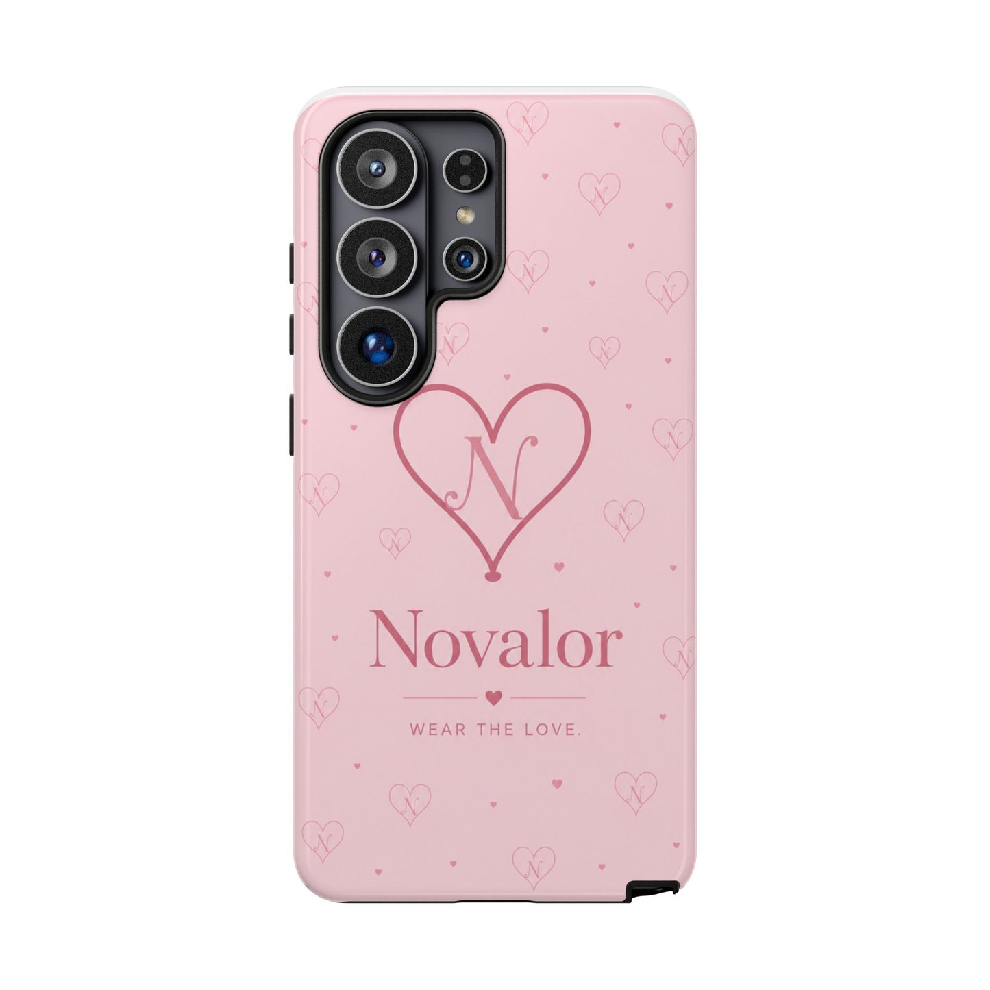 Novalor Heart Logo Tough Phone Case — Pink Protective iPhone Cover, "Wear The Love"