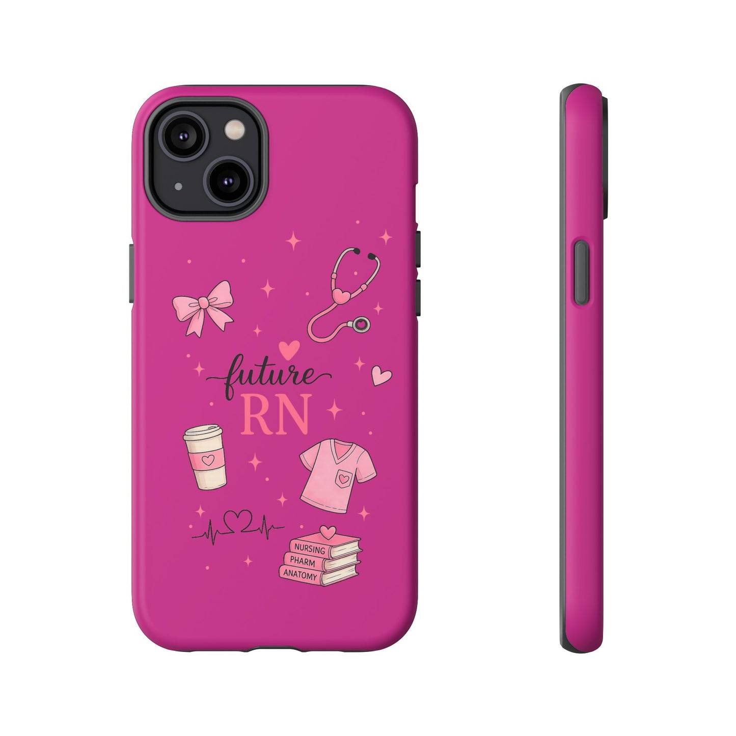 Future RN design Phone Case | Nursing stethoscope scrub coffee illustrations