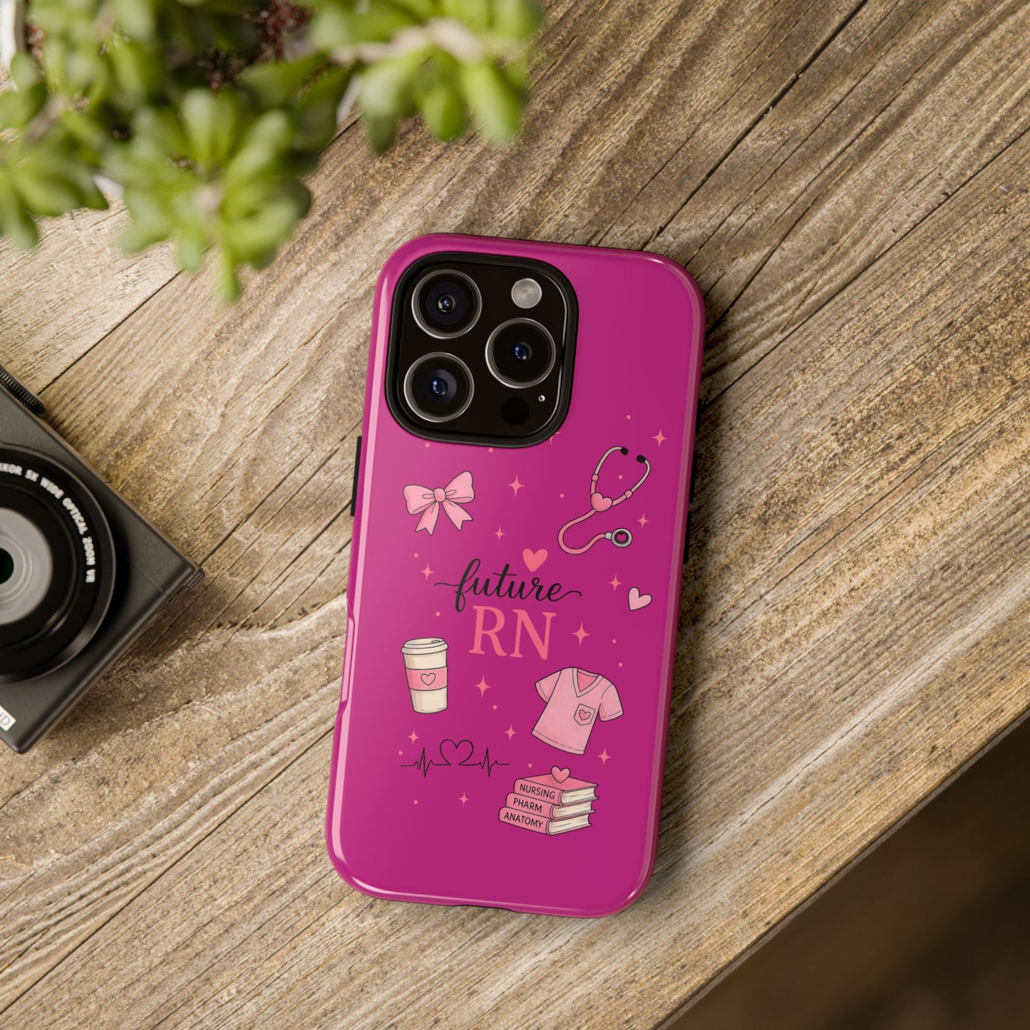 Future RN design Phone Case | Nursing stethoscope scrub coffee illustrations