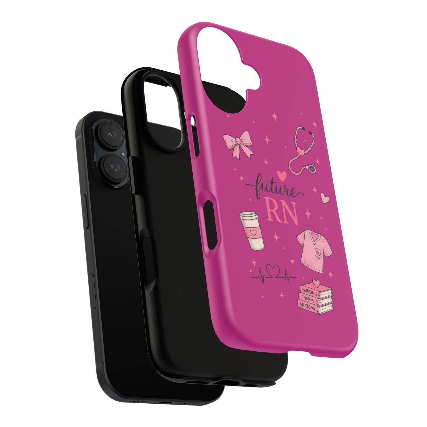 Future RN design Phone Case | Nursing stethoscope scrub coffee illustrations
