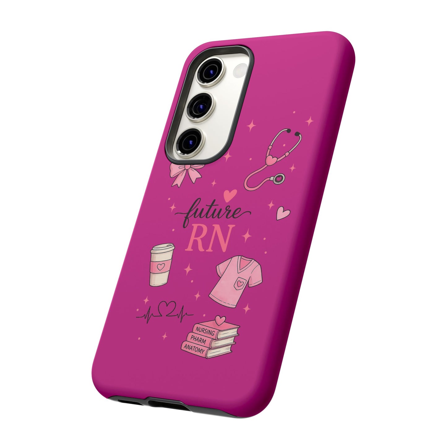 Future RN design Phone Case | Nursing stethoscope scrub coffee illustrations