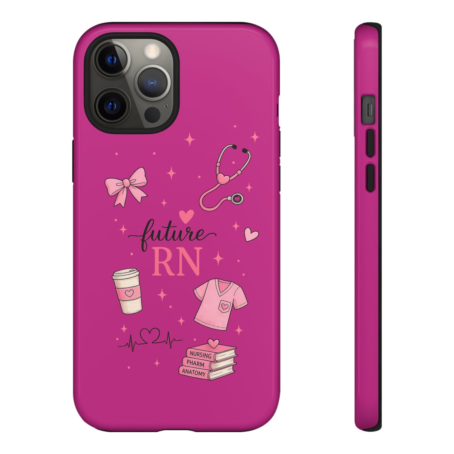 Future RN design Phone Case | Nursing stethoscope scrub coffee illustrations