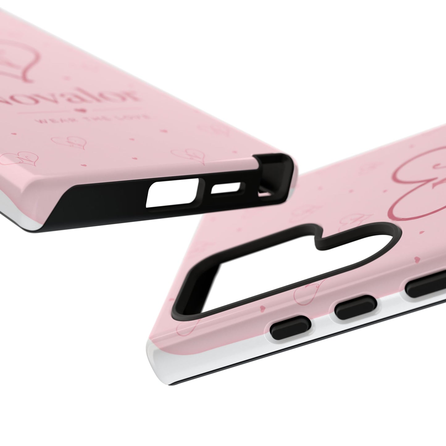 Novalor Heart Logo Tough Phone Case — Pink Protective iPhone Cover, "Wear The Love"