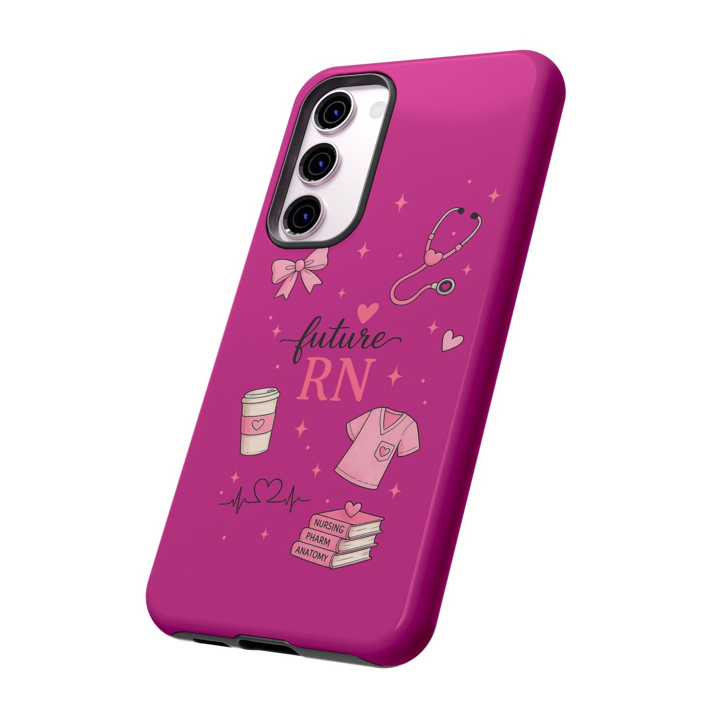 Future RN design Phone Case | Nursing stethoscope scrub coffee illustrations