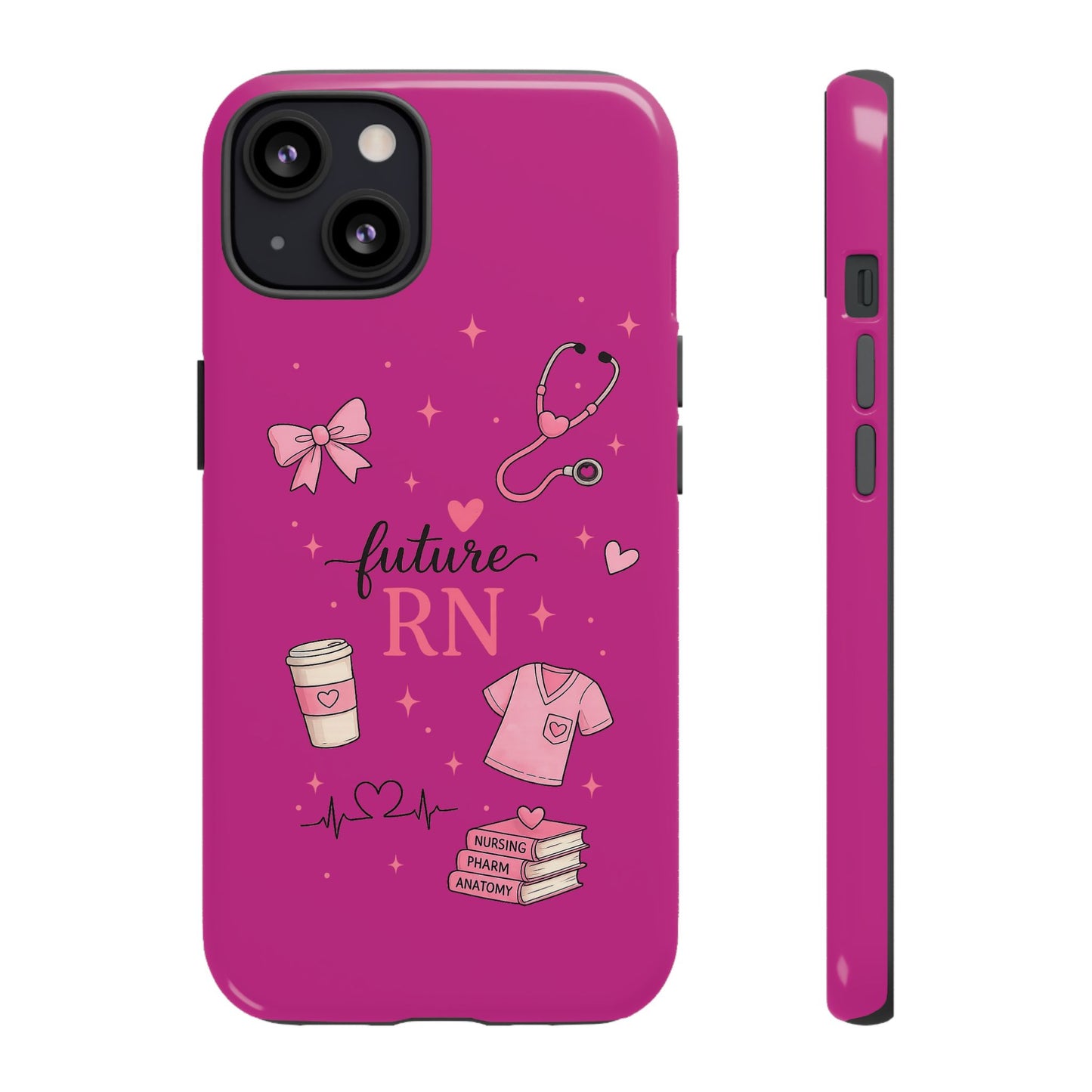 Future RN design Phone Case | Nursing stethoscope scrub coffee illustrations