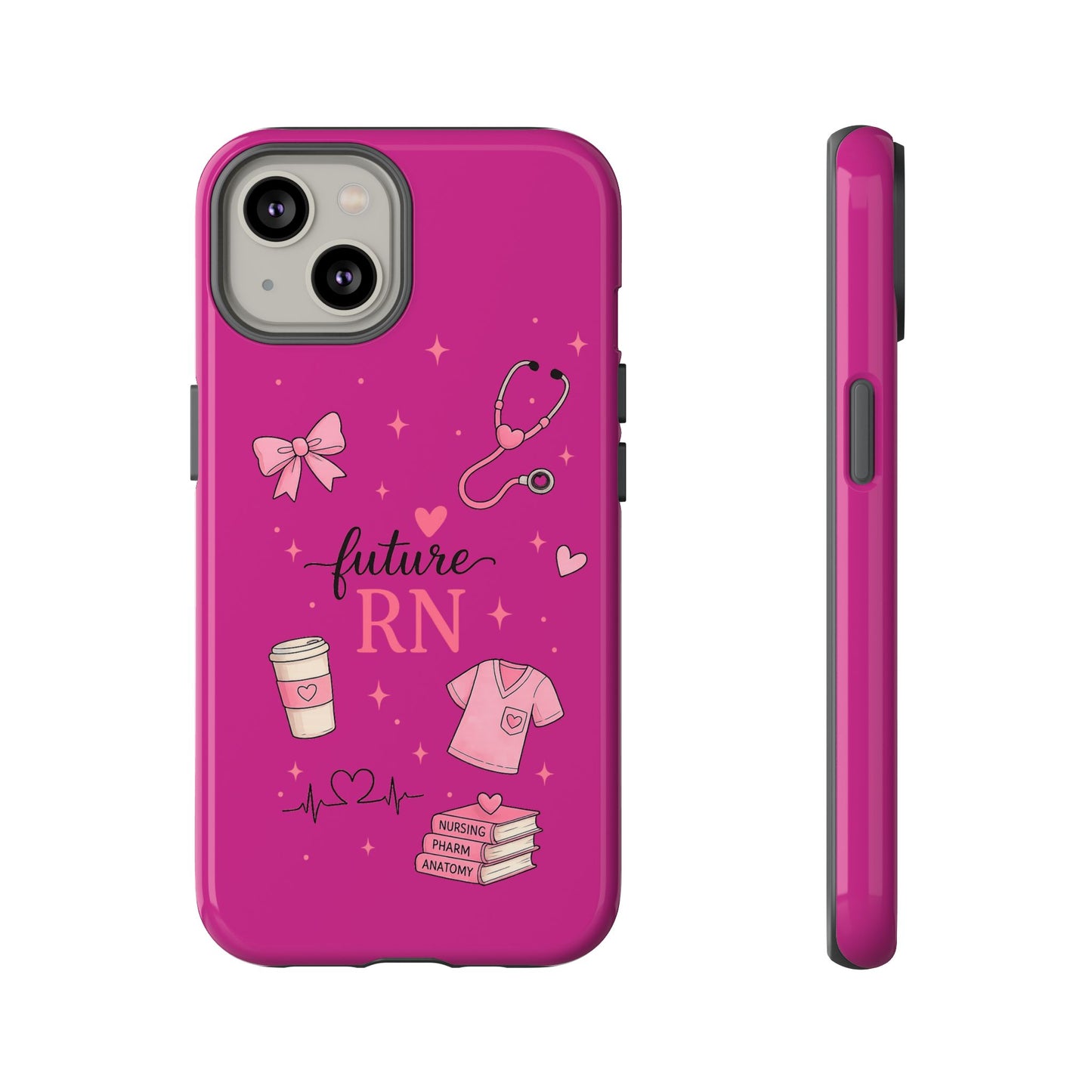 Future RN design Phone Case | Nursing stethoscope scrub coffee illustrations