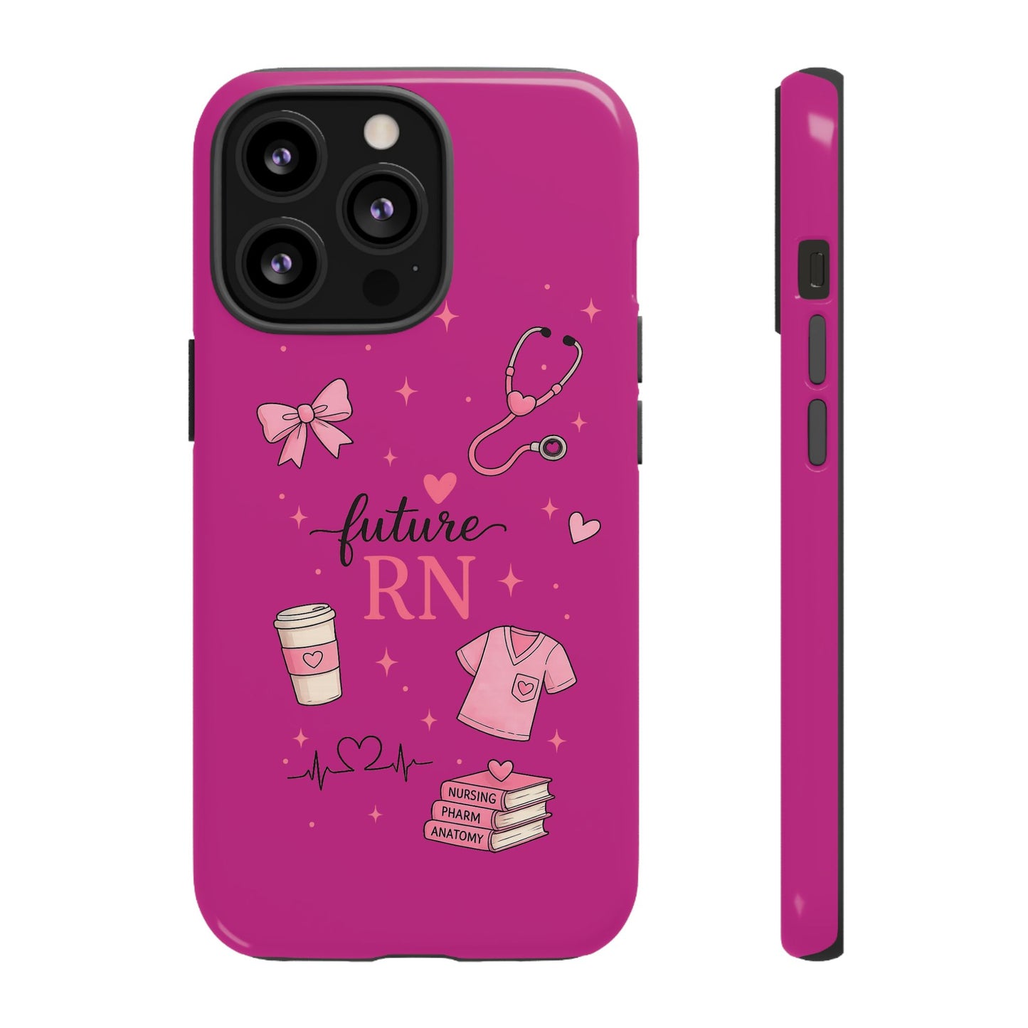 Future RN design Phone Case | Nursing stethoscope scrub coffee illustrations