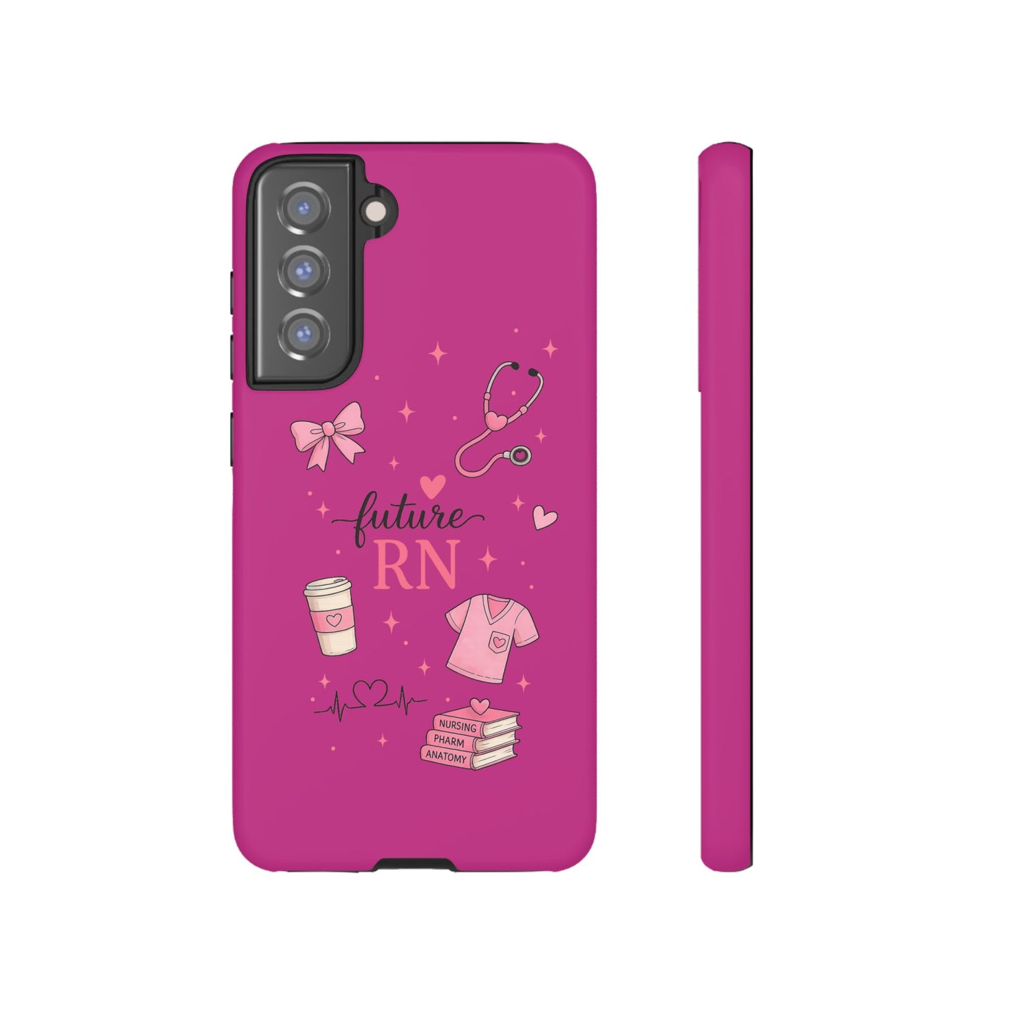 Future RN design Phone Case | Nursing stethoscope scrub coffee illustrations