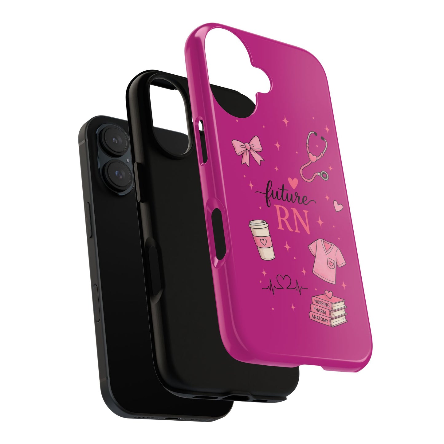 Future RN design Phone Case | Nursing stethoscope scrub coffee illustrations