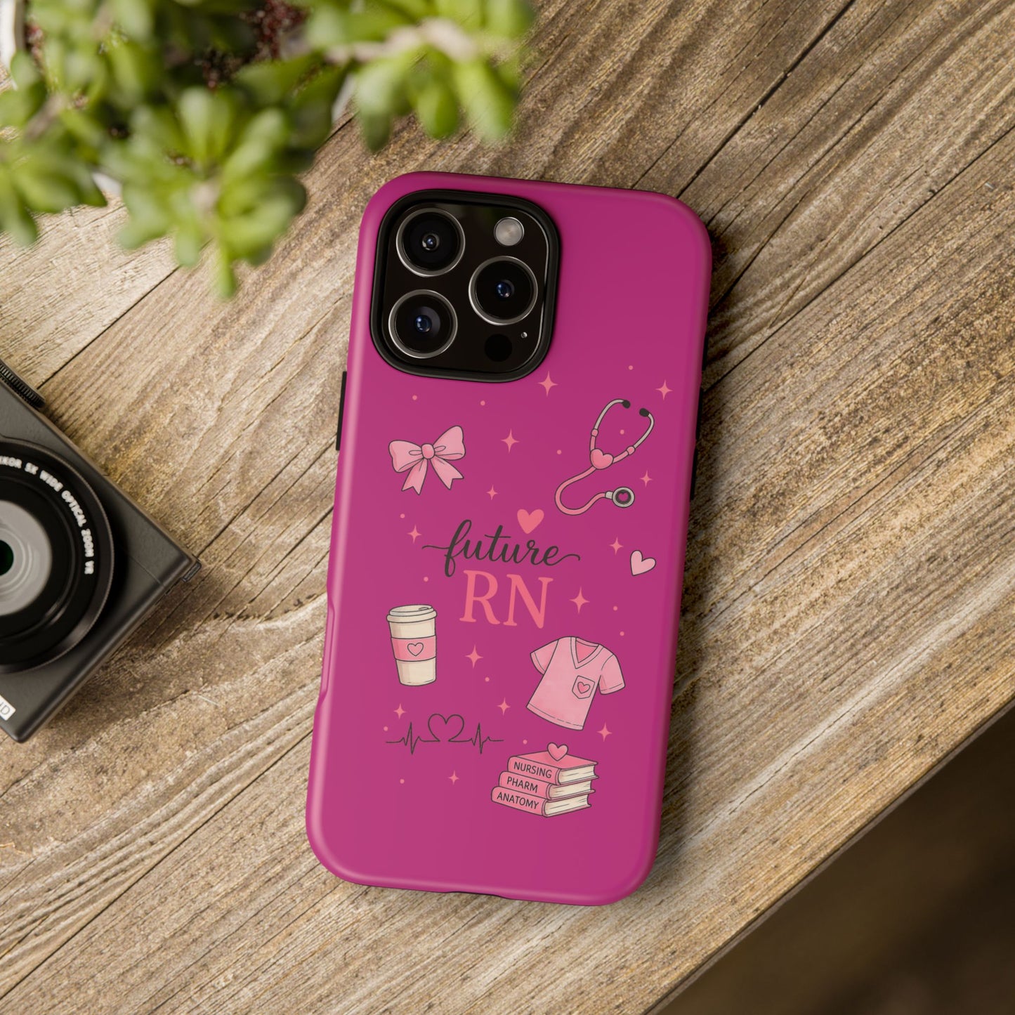 Future RN design Phone Case | Nursing stethoscope scrub coffee illustrations
