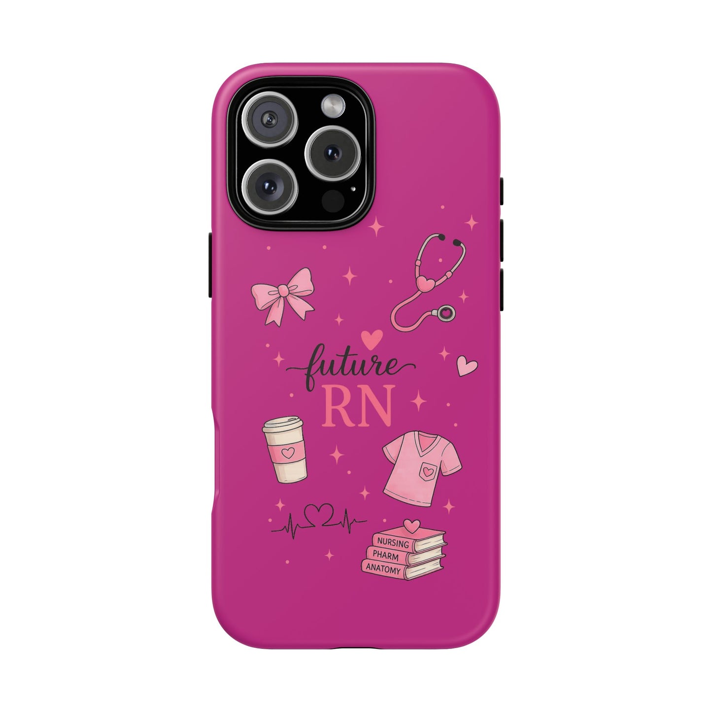 Future RN design Phone Case | Nursing stethoscope scrub coffee illustrations