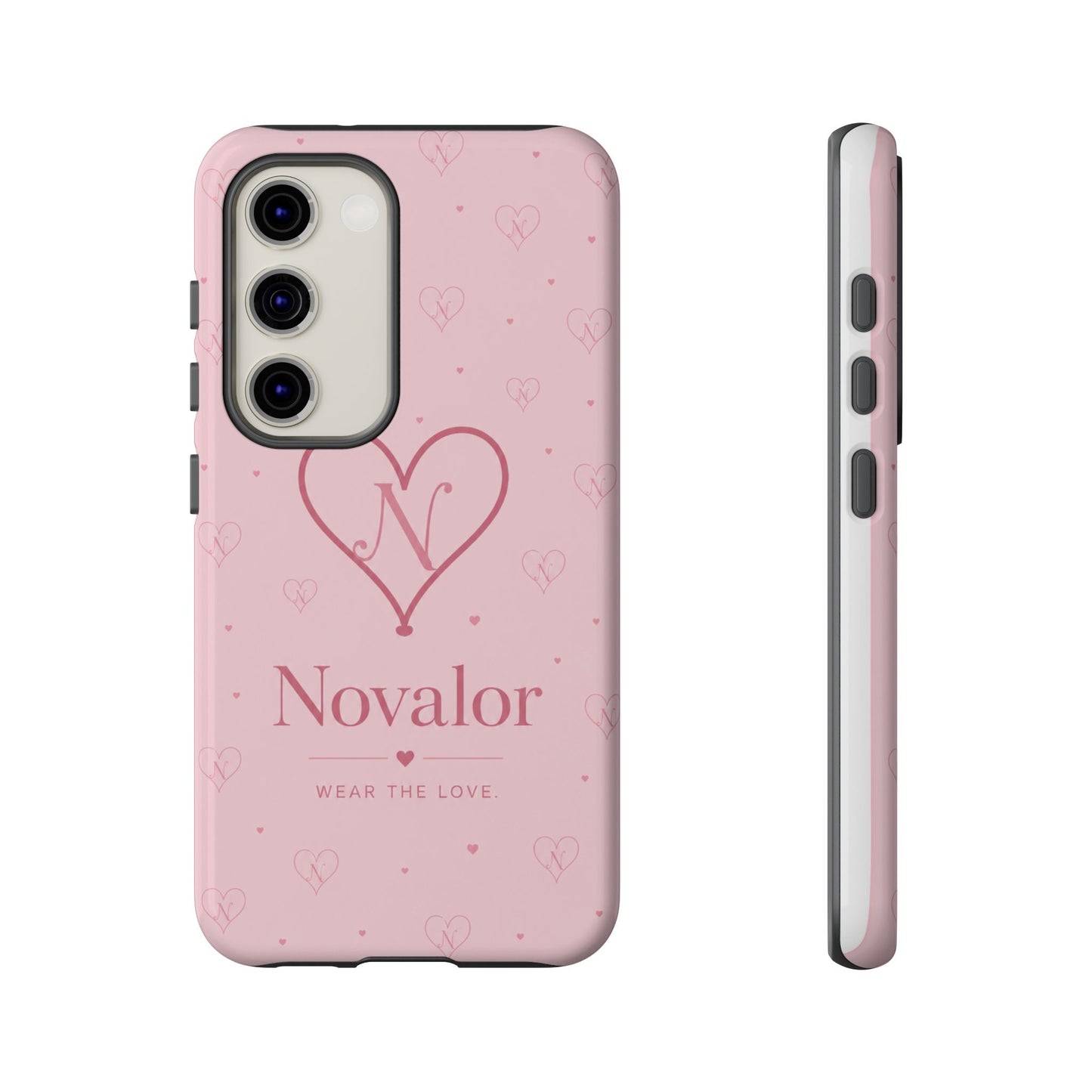 Novalor Heart Logo Tough Phone Case — Pink Protective iPhone Cover, "Wear The Love"