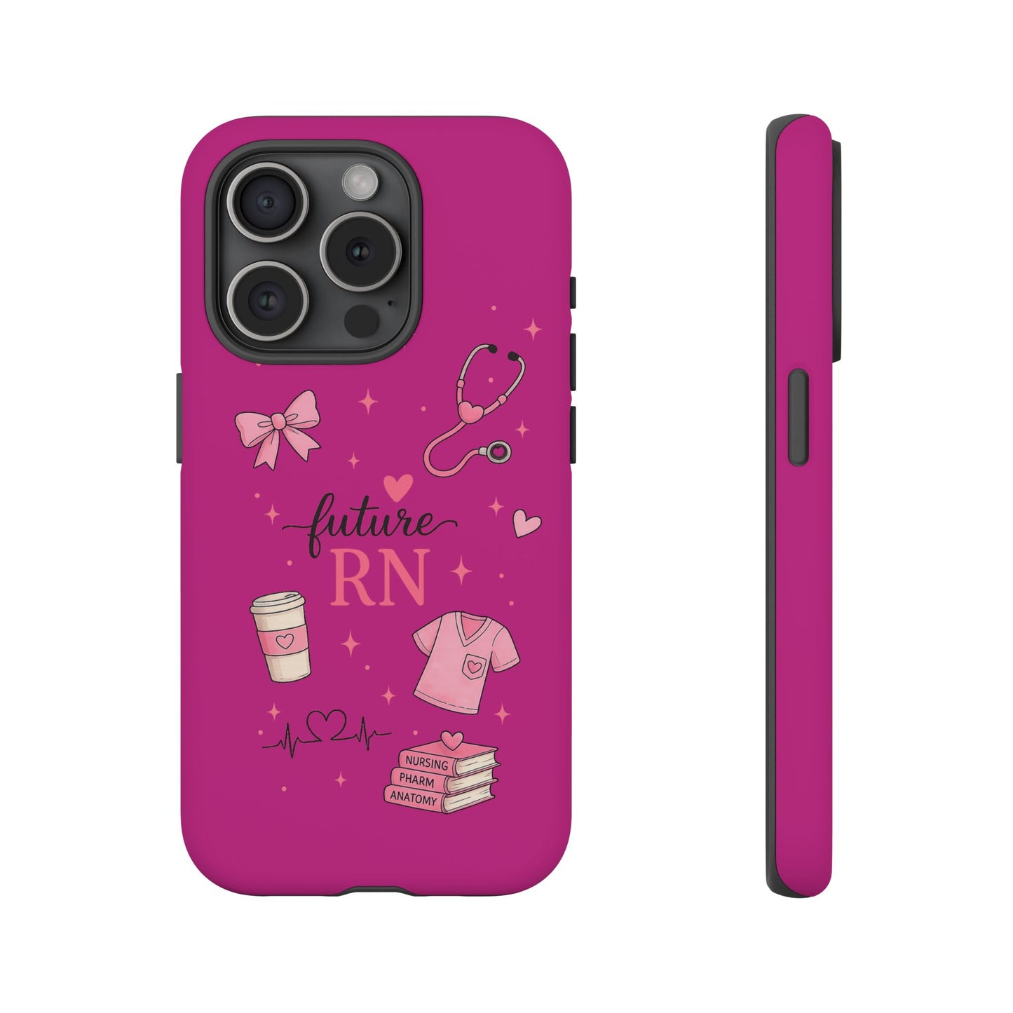 Future RN design Phone Case | Nursing stethoscope scrub coffee illustrations