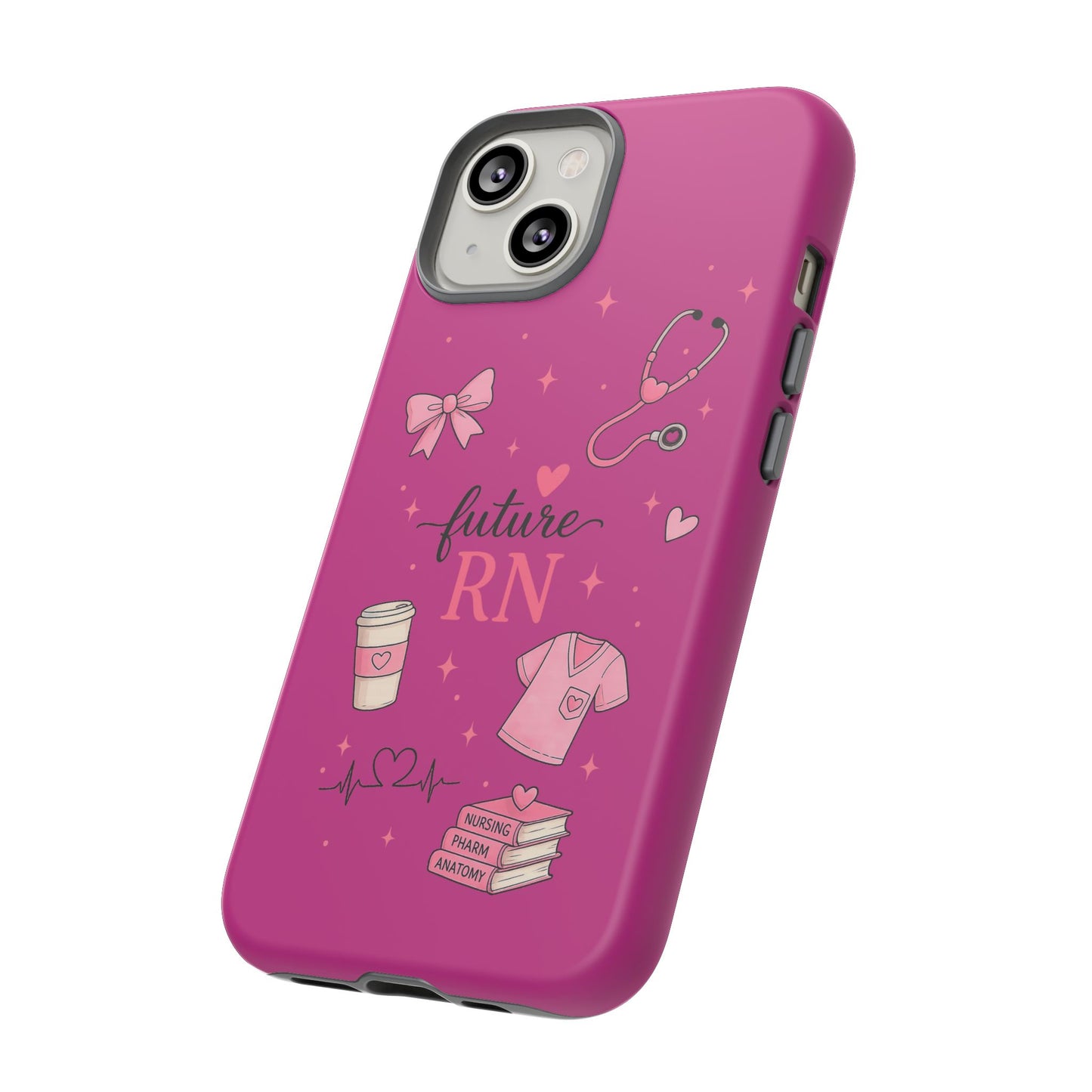 Future RN design Phone Case | Nursing stethoscope scrub coffee illustrations
