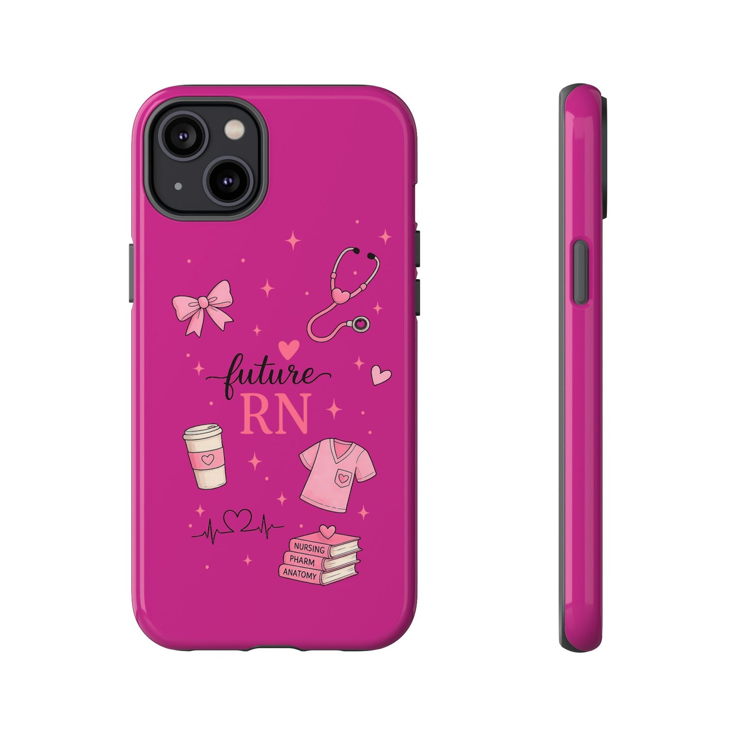Future RN design Phone Case | Nursing stethoscope scrub coffee illustrations