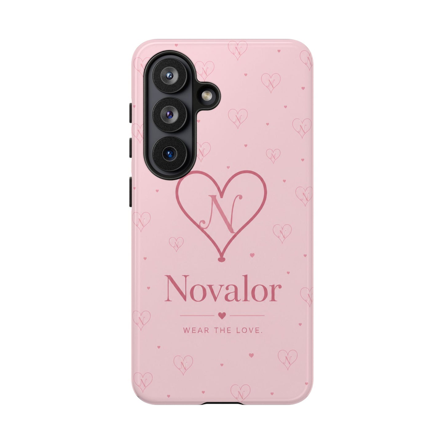 Novalor Heart Logo Tough Phone Case — Pink Protective iPhone Cover, "Wear The Love"