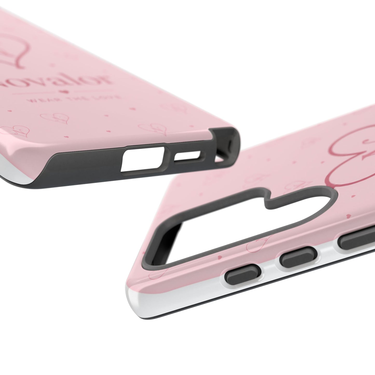 Novalor Heart Logo Tough Phone Case — Pink Protective iPhone Cover, "Wear The Love"