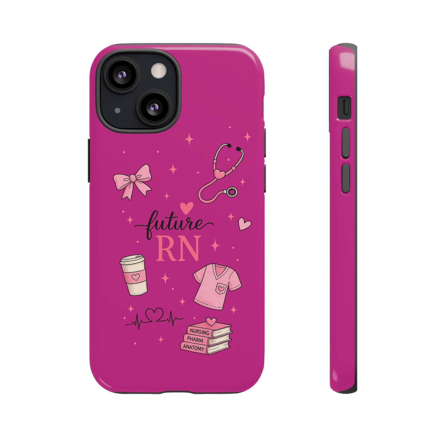 Future RN design Phone Case | Nursing stethoscope scrub coffee illustrations