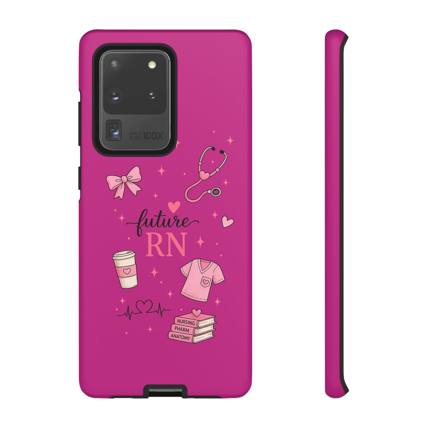 Future RN design Phone Case | Nursing stethoscope scrub coffee illustrations