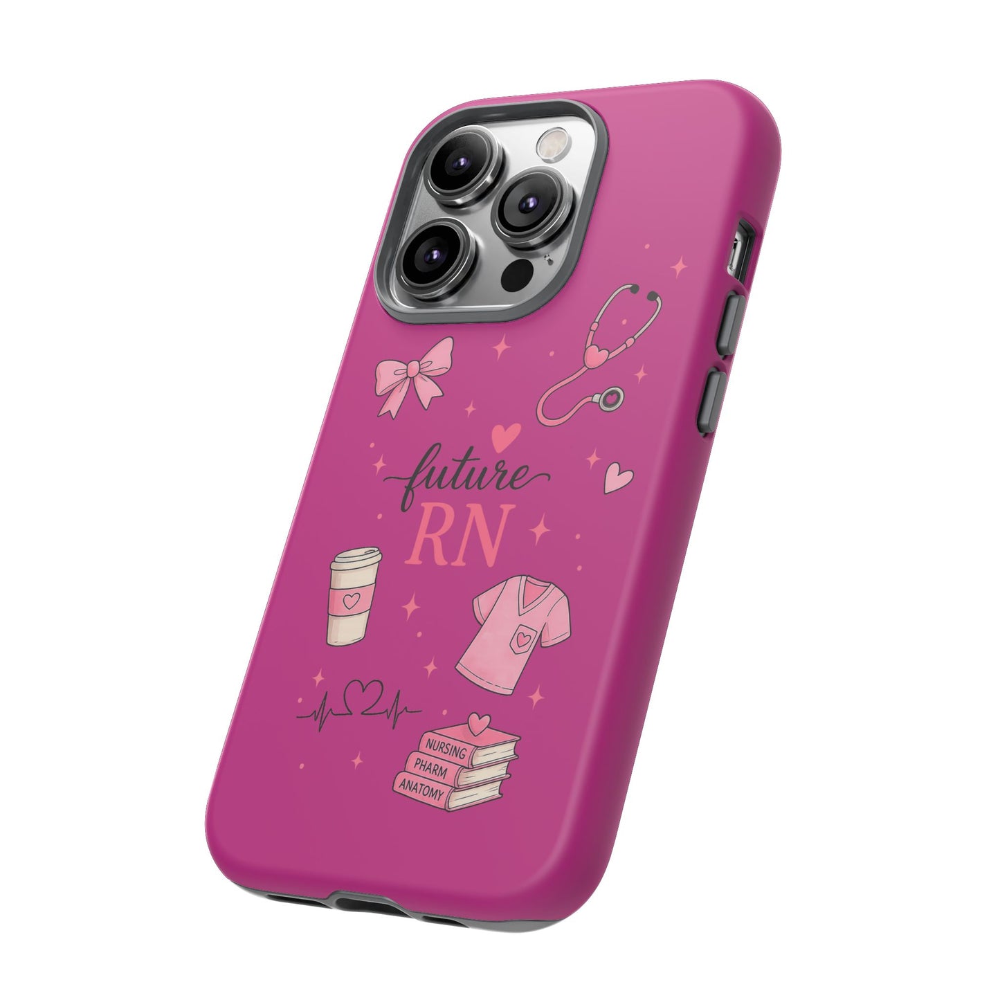 Future RN design Phone Case | Nursing stethoscope scrub coffee illustrations