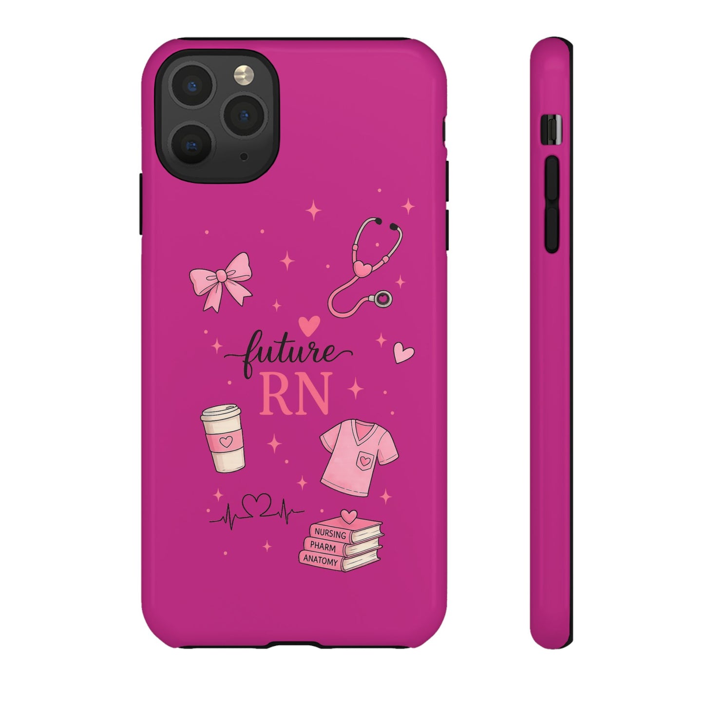 Future RN design Phone Case | Nursing stethoscope scrub coffee illustrations