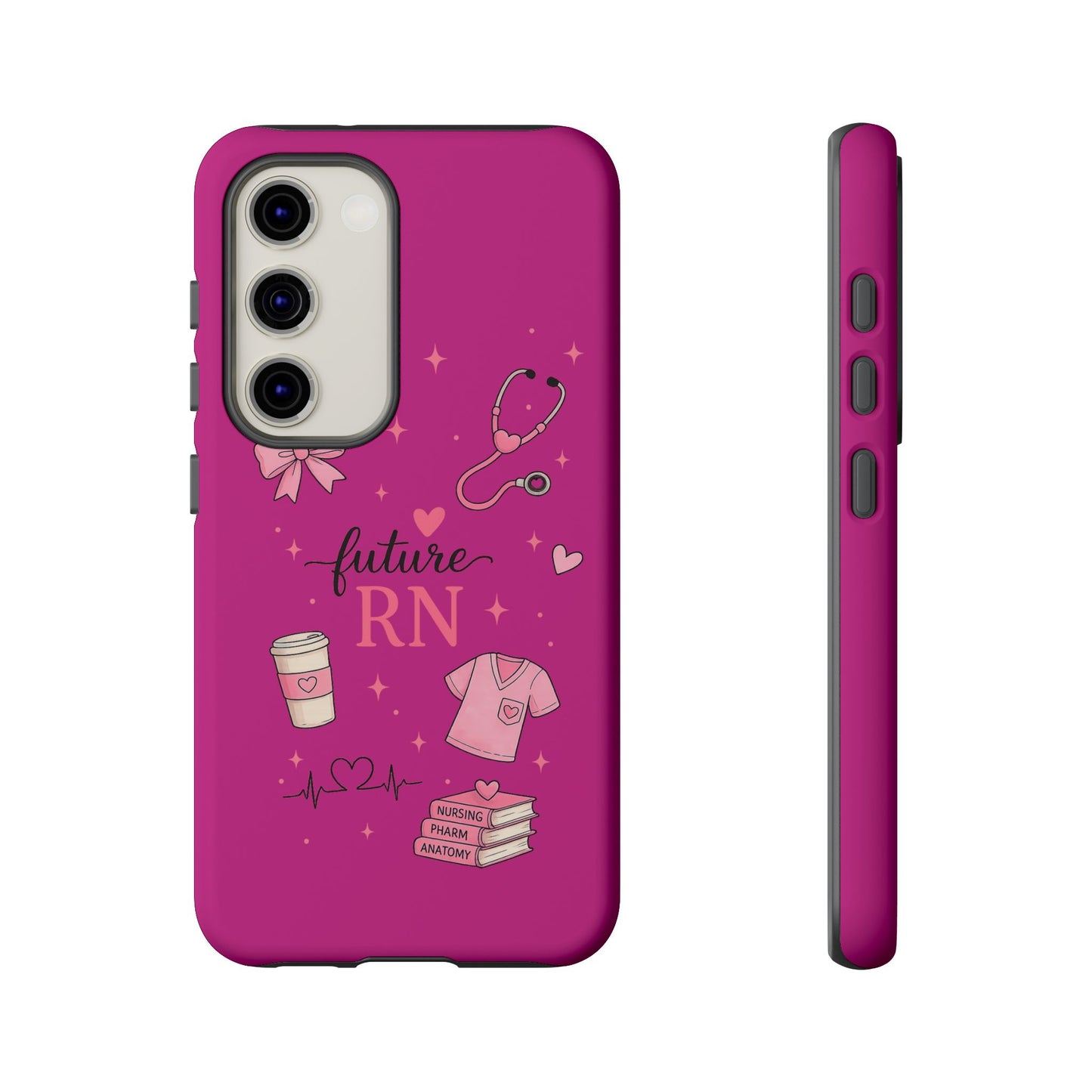 Future RN design Phone Case | Nursing stethoscope scrub coffee illustrations