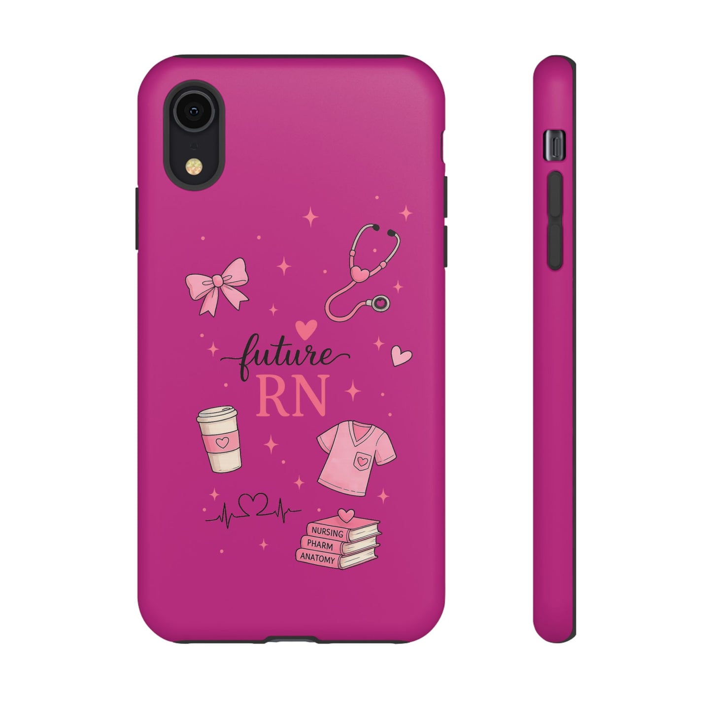 Future RN design Phone Case | Nursing stethoscope scrub coffee illustrations