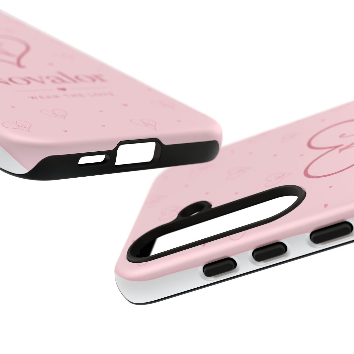 Novalor Heart Logo Tough Phone Case — Pink Protective iPhone Cover, "Wear The Love"