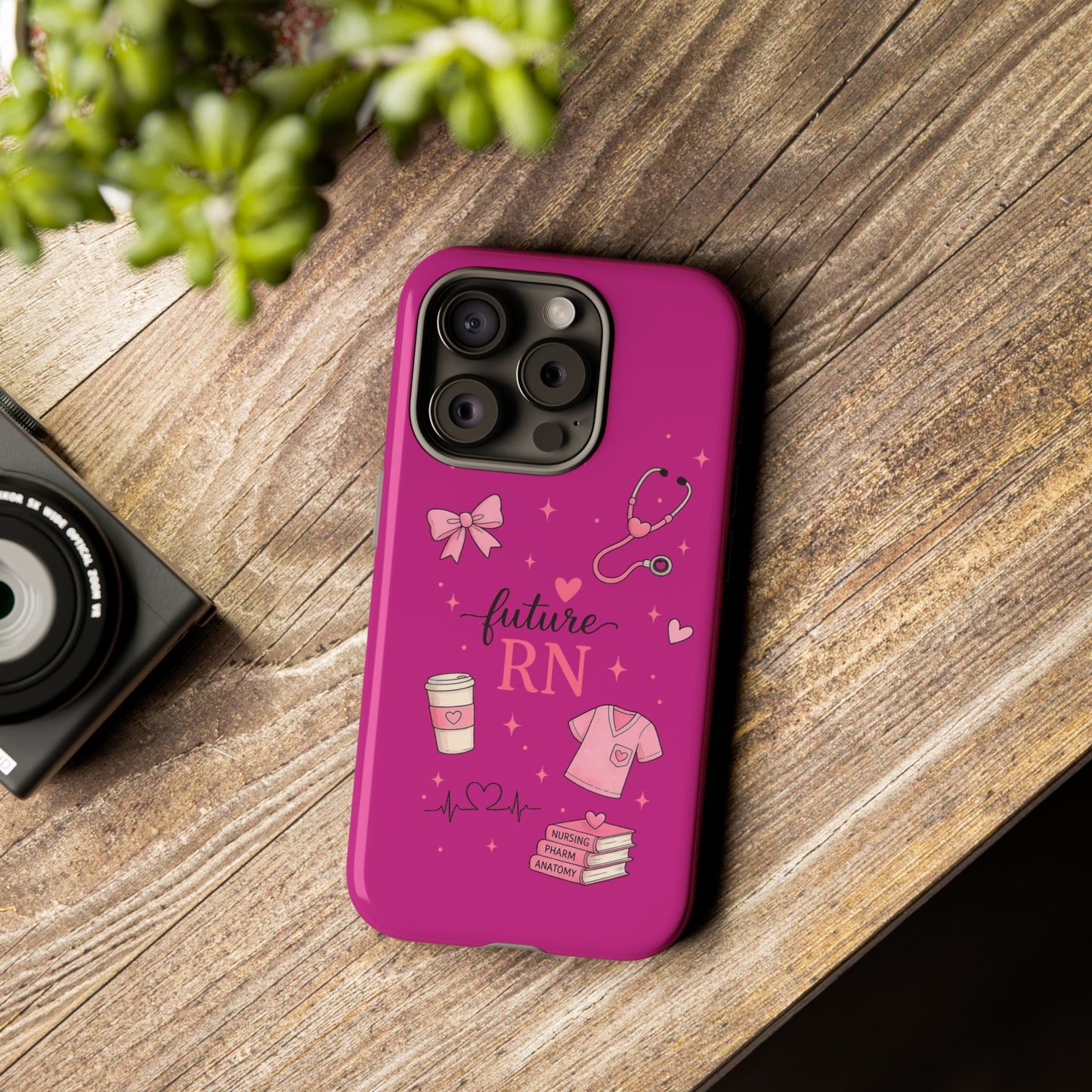 Future RN design Phone Case | Nursing stethoscope scrub coffee illustrations