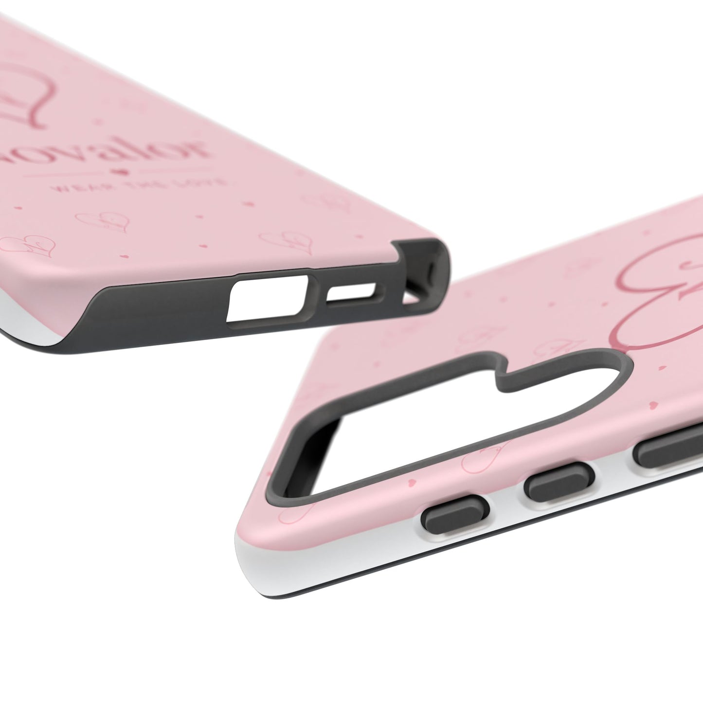 Novalor Heart Logo Tough Phone Case — Pink Protective iPhone Cover, "Wear The Love"