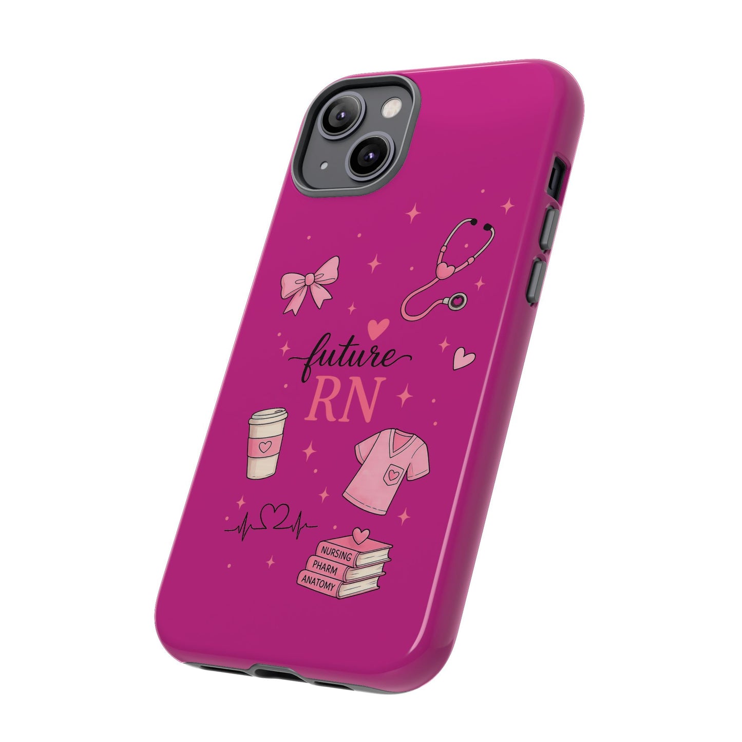 Future RN design Phone Case | Nursing stethoscope scrub coffee illustrations